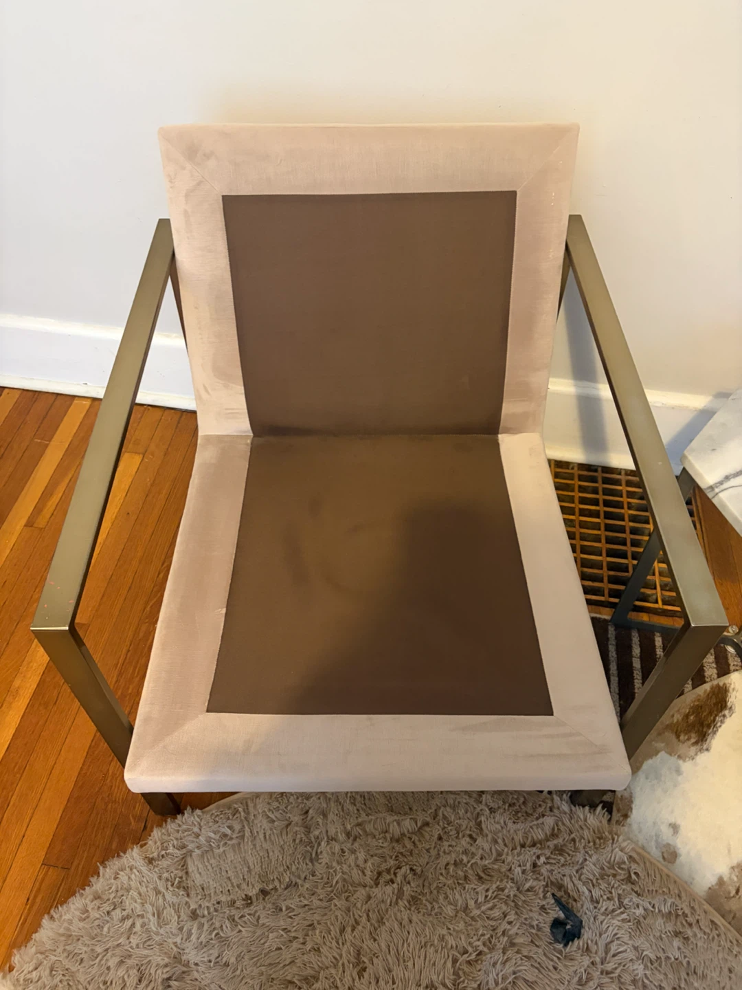 West Elm Modern Accent Chair with Gold Metal Frame - photo 2