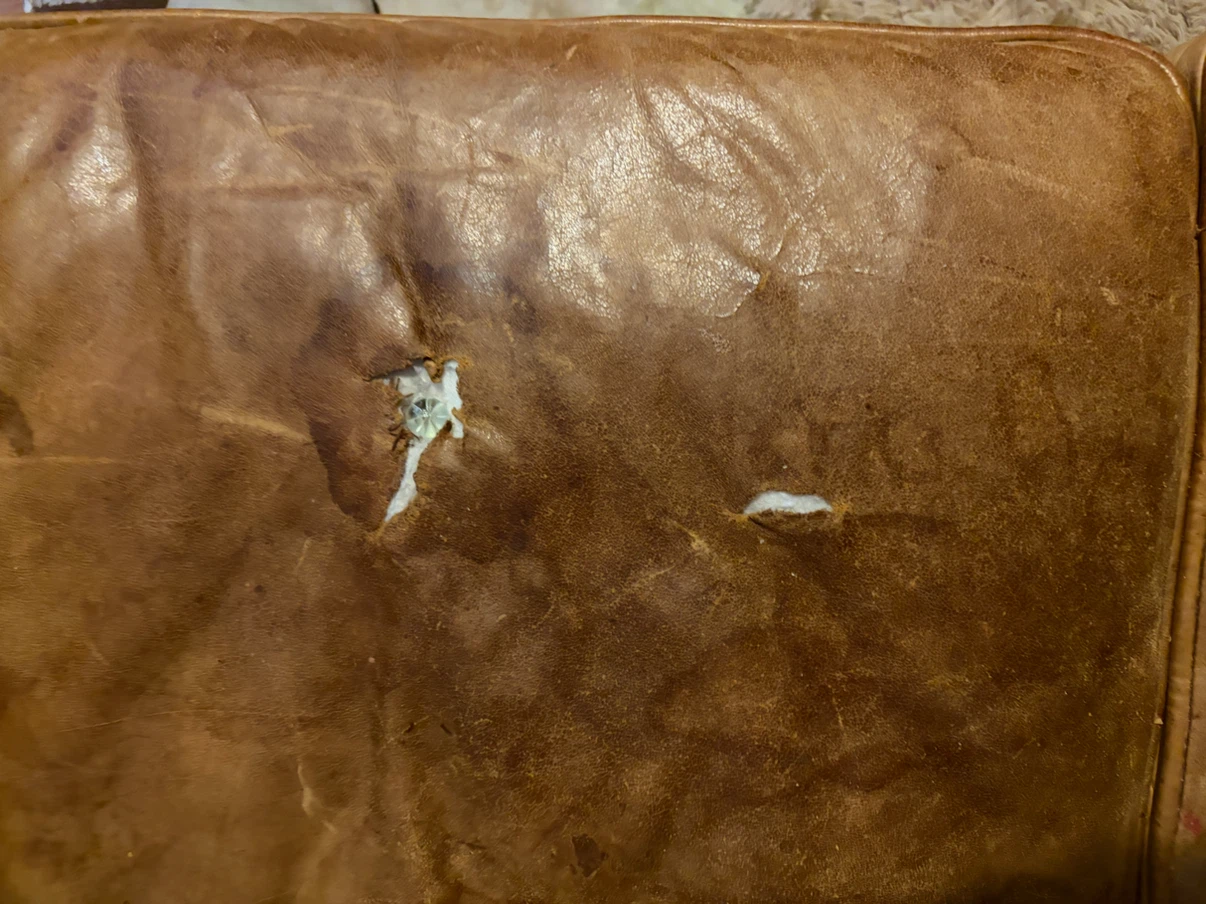 West Elm Tan leather sofa - photo 3