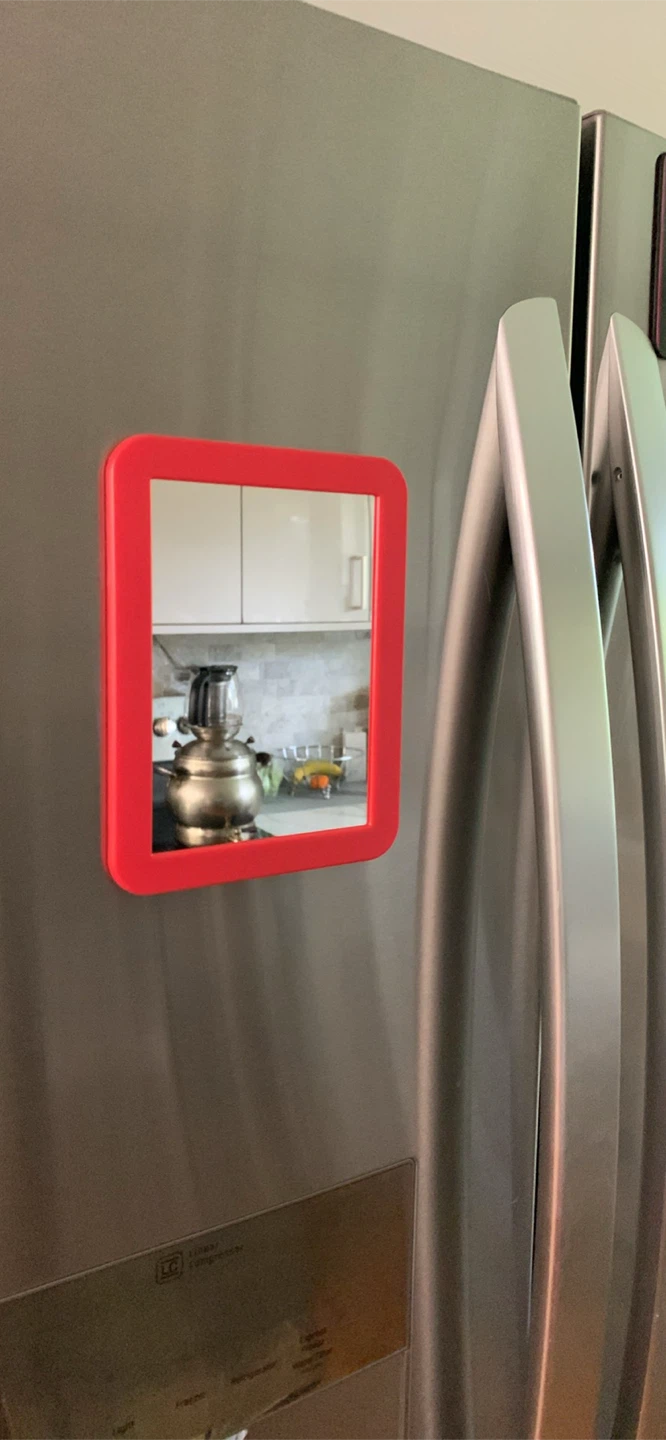 Red Magnetic Fridge Mirror