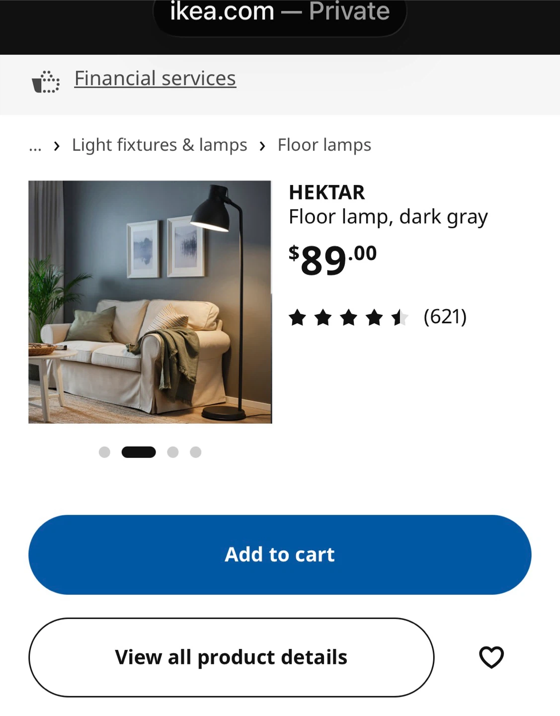 White Floor Lamp (IKEA Hektar) - photo 5