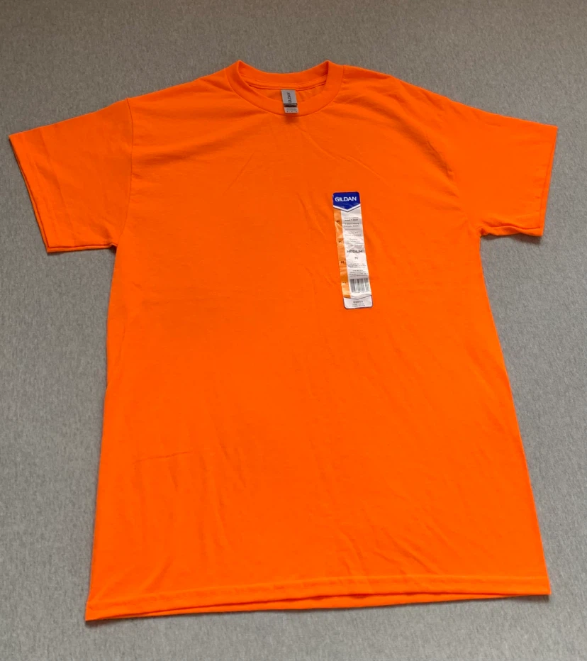 Gildan Heavy Cotton T-Shirt - Safety Orange ~ Size Medium 🏈