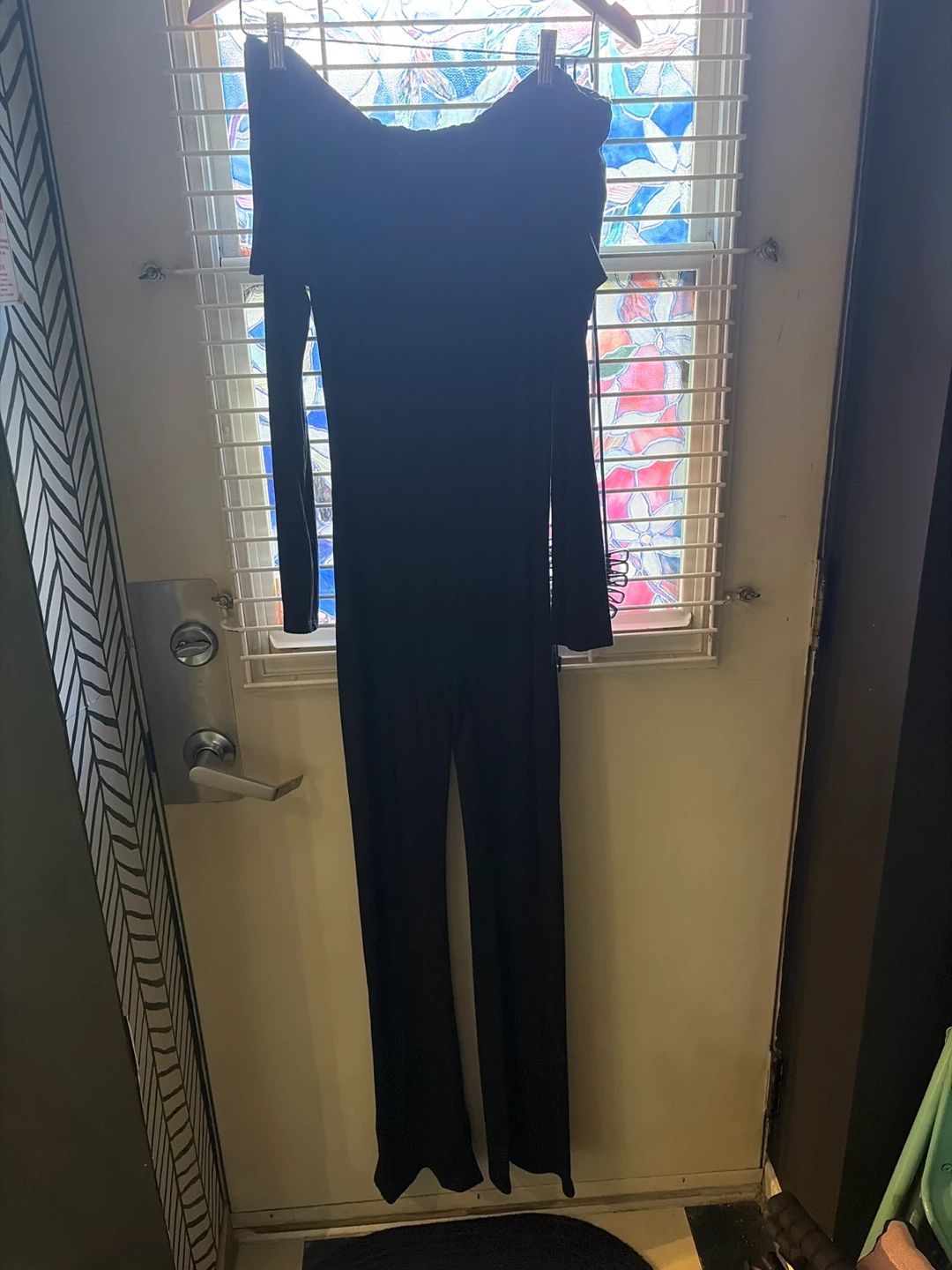 Black off-shoulder jumpsuit