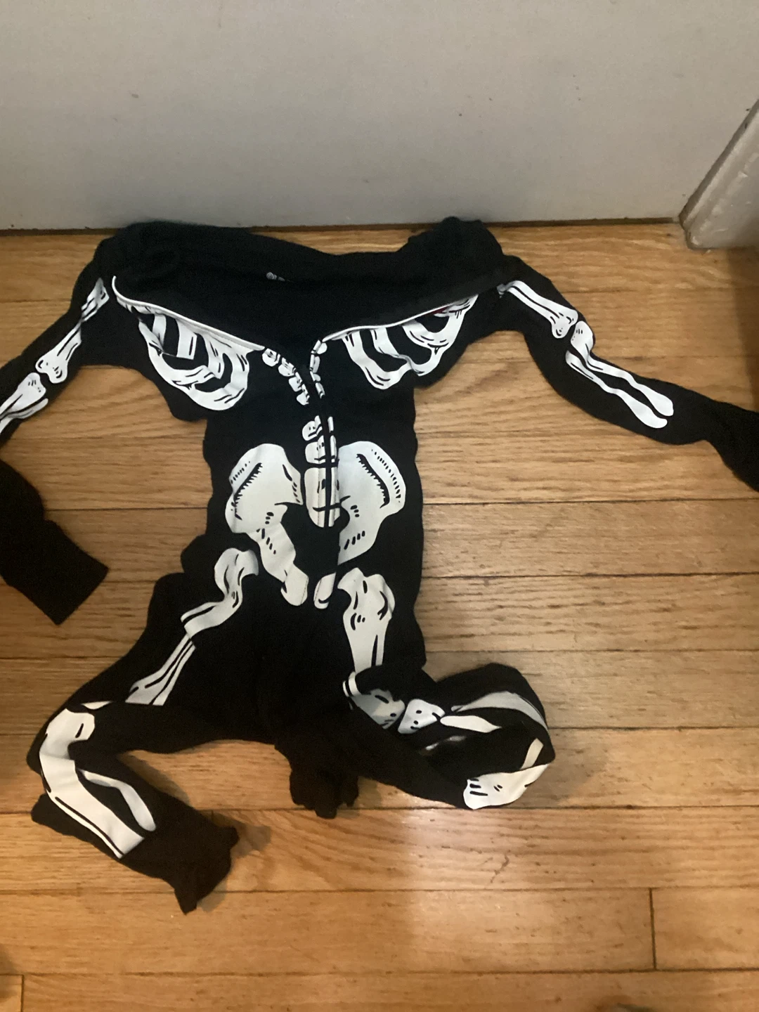 🏈 Skeleton Print Jumpsuit Black 6T