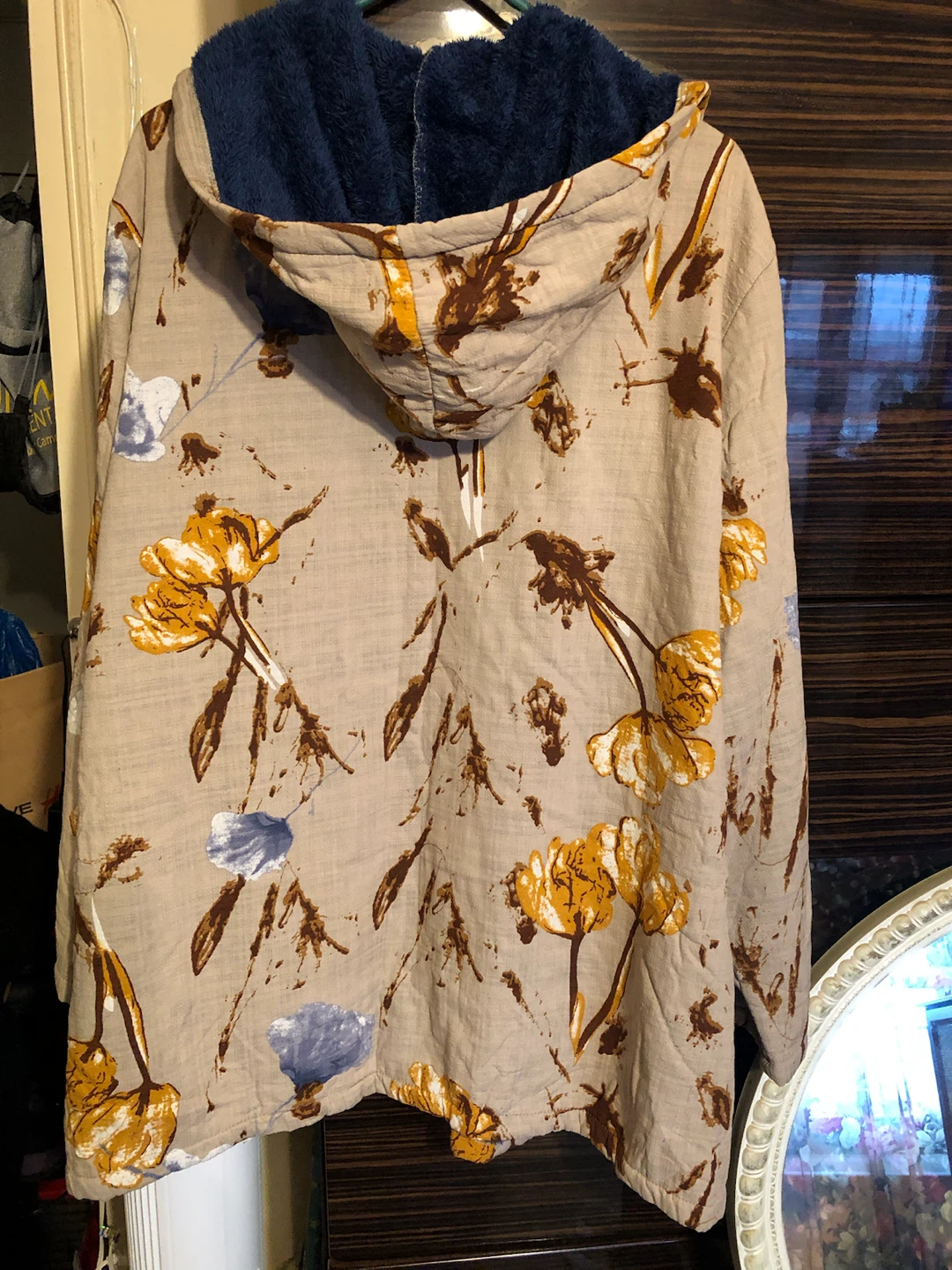 🏈Floral Print Zip-Up Hoodie with Fleece Lining - photo 2