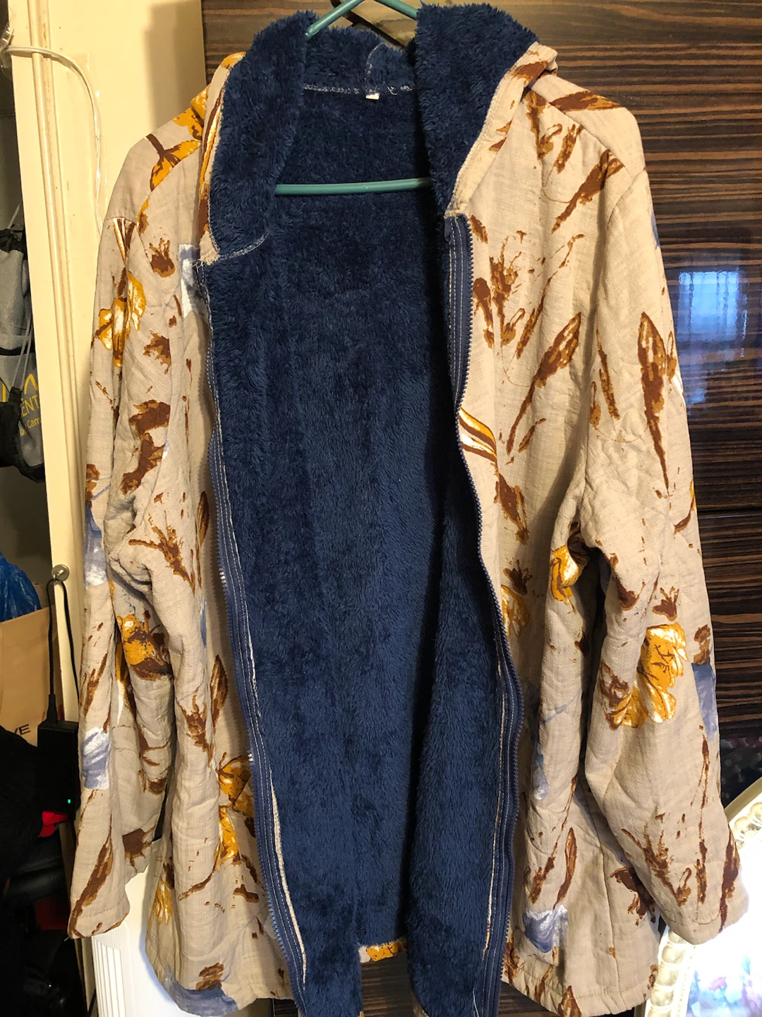 🏈Floral Print Zip-Up Hoodie with Fleece Lining - photo 5