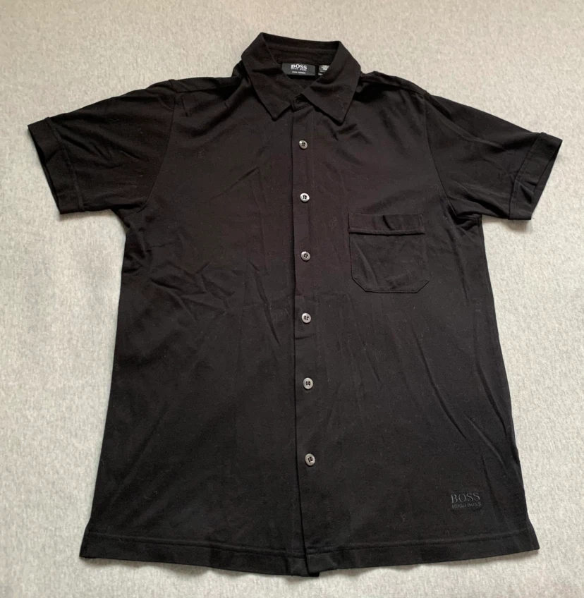 HUGO BOSS Black Pima Cotton Polo Shirt - Size Small 🏈