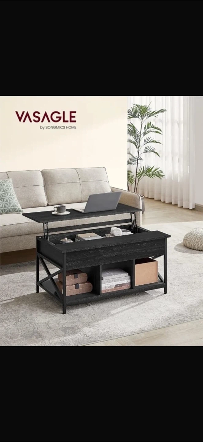 VASAGLE Lift-Top Coffee Table - Black - photo 3