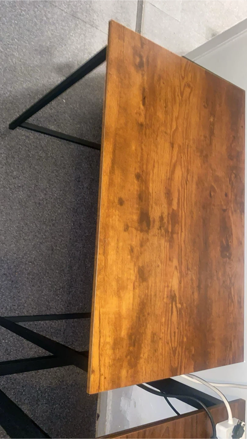 Rustic Wood Desk with Black Metal Frame