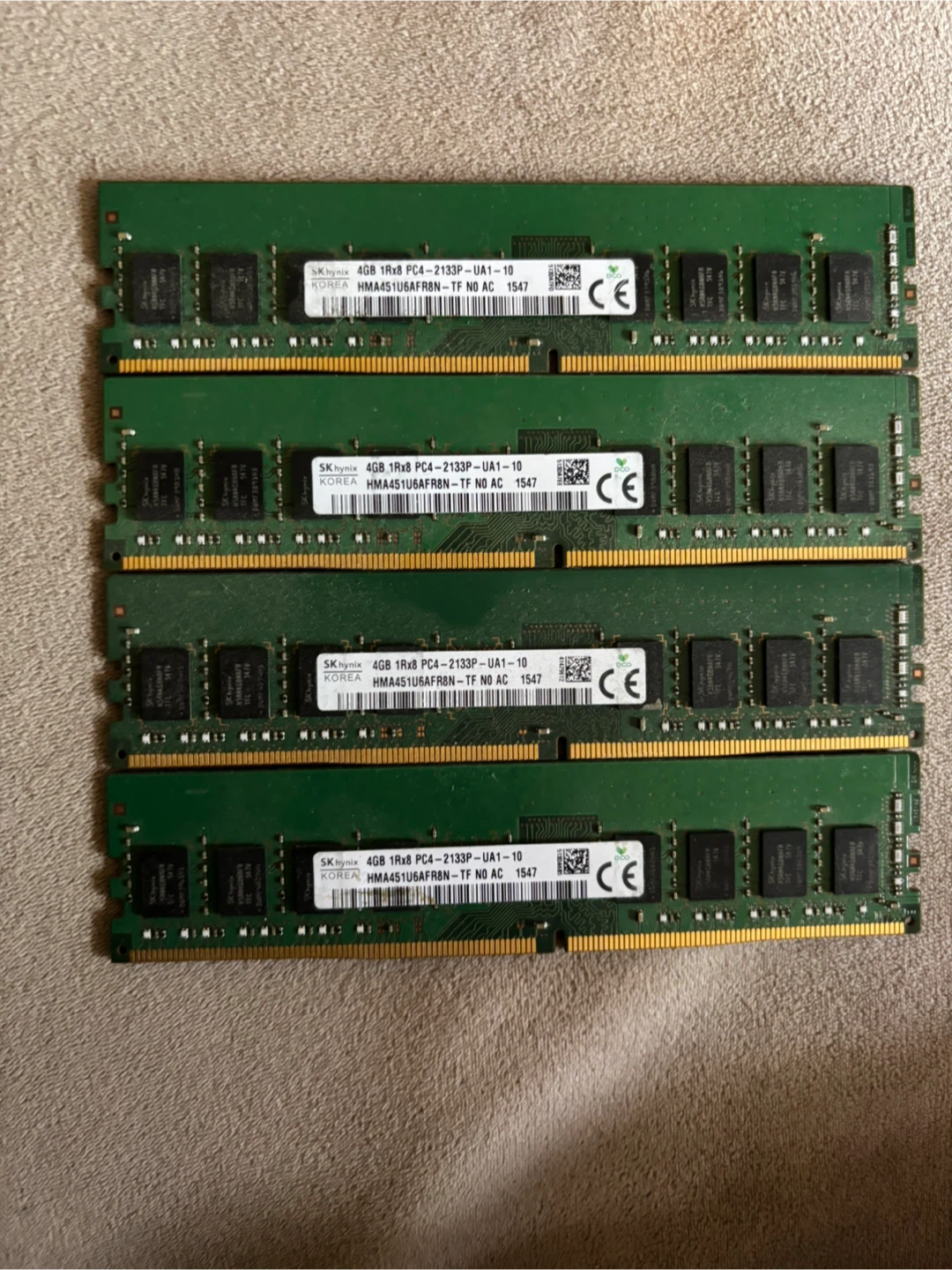 4 x SK Hynix 4GB DDR4 RAM Sticks - photo 2
