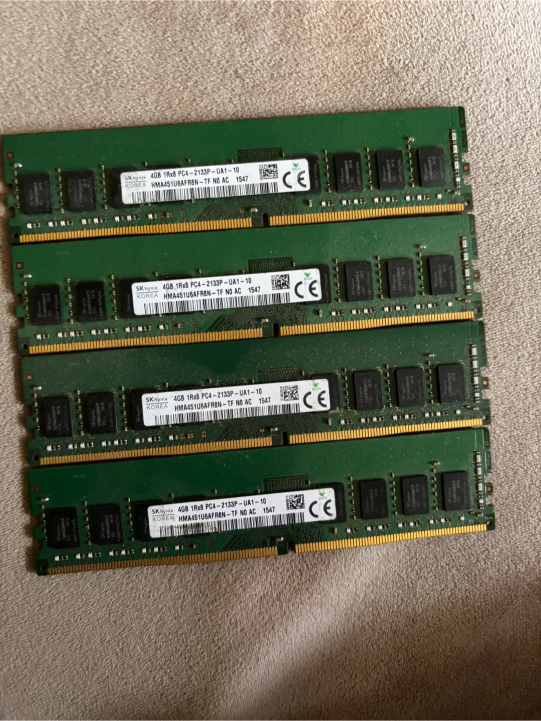4 x SK Hynix 4GB DDR4 RAM Sticks - photo 3