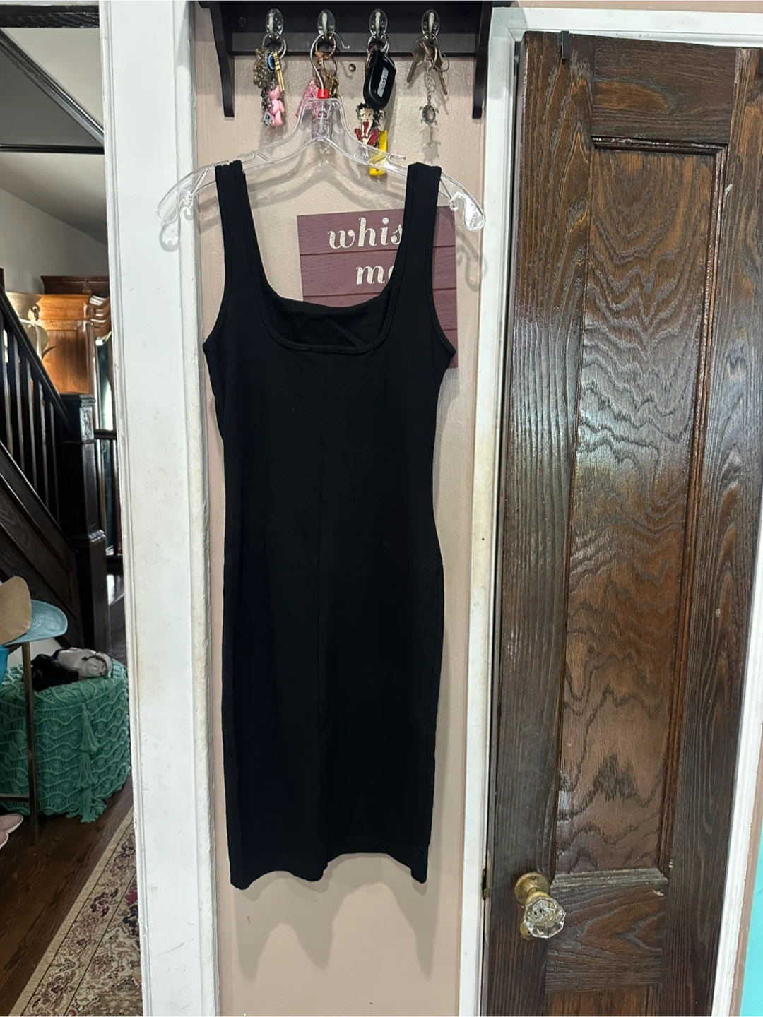 Black Sleeveless Dress and Mauve Ribbed High-Neck Dress - photo 4