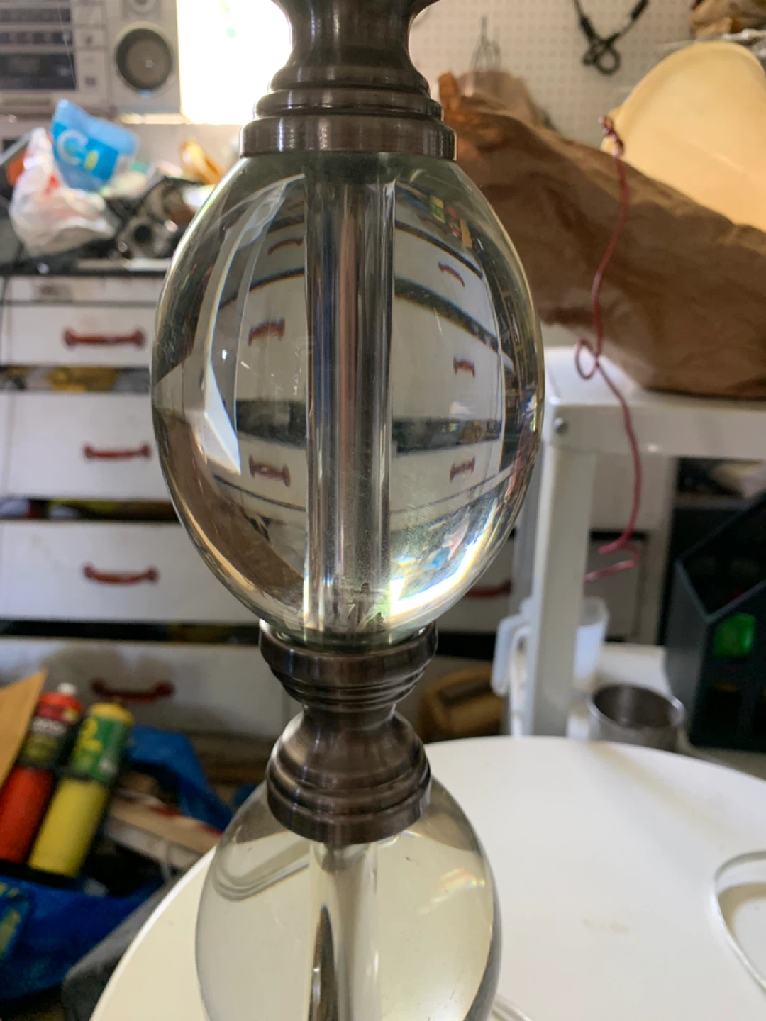 Pair of Glass Ball Table Lamps. Only one is working. - photo 2