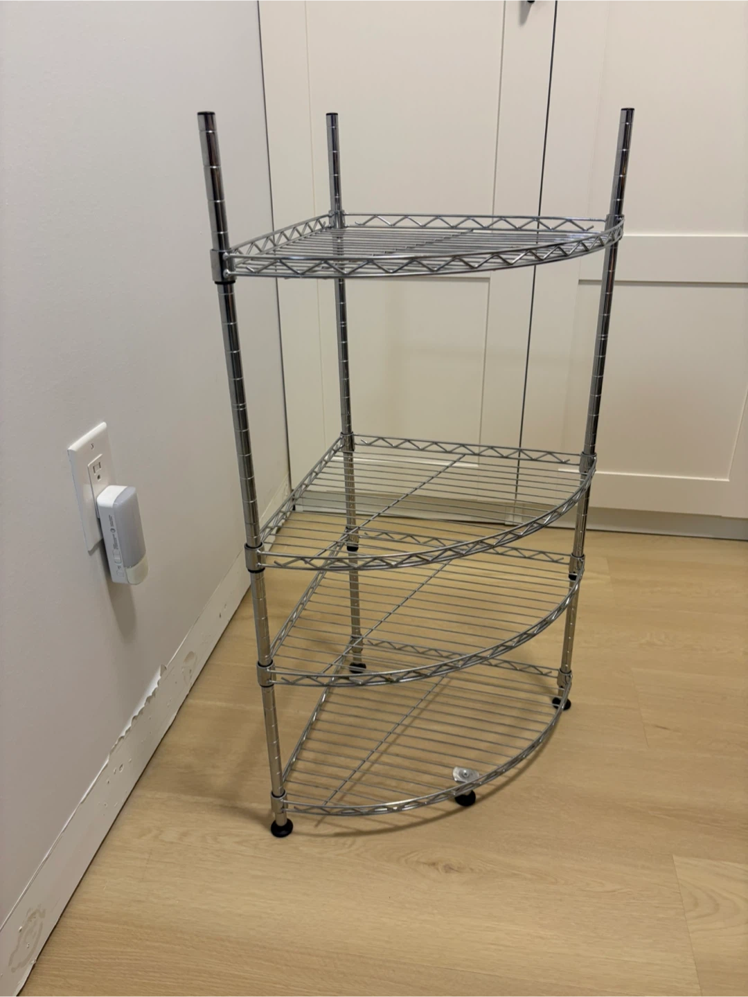Chrome Wire Corner Shelf Unit