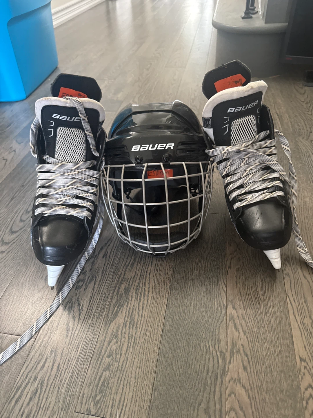 Bauer Hockey Skates and Helmet Set