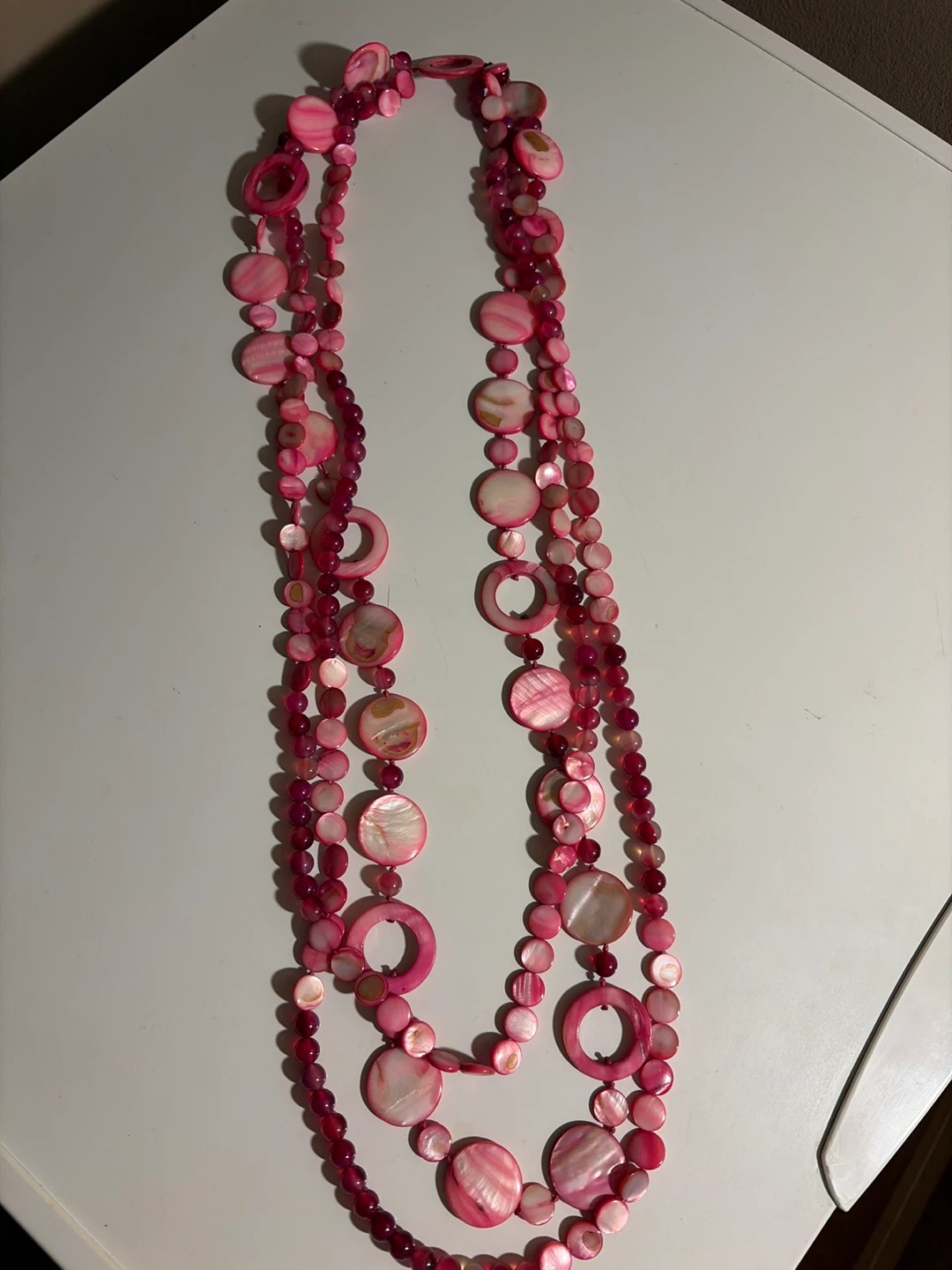 Pink Mother of Pearl Statement Necklace