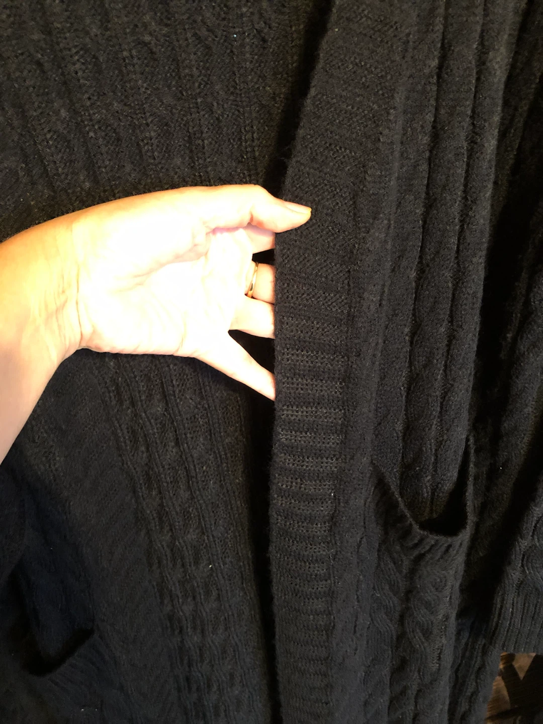 🏈Black Cable Knit Long Cardigan - photo 2