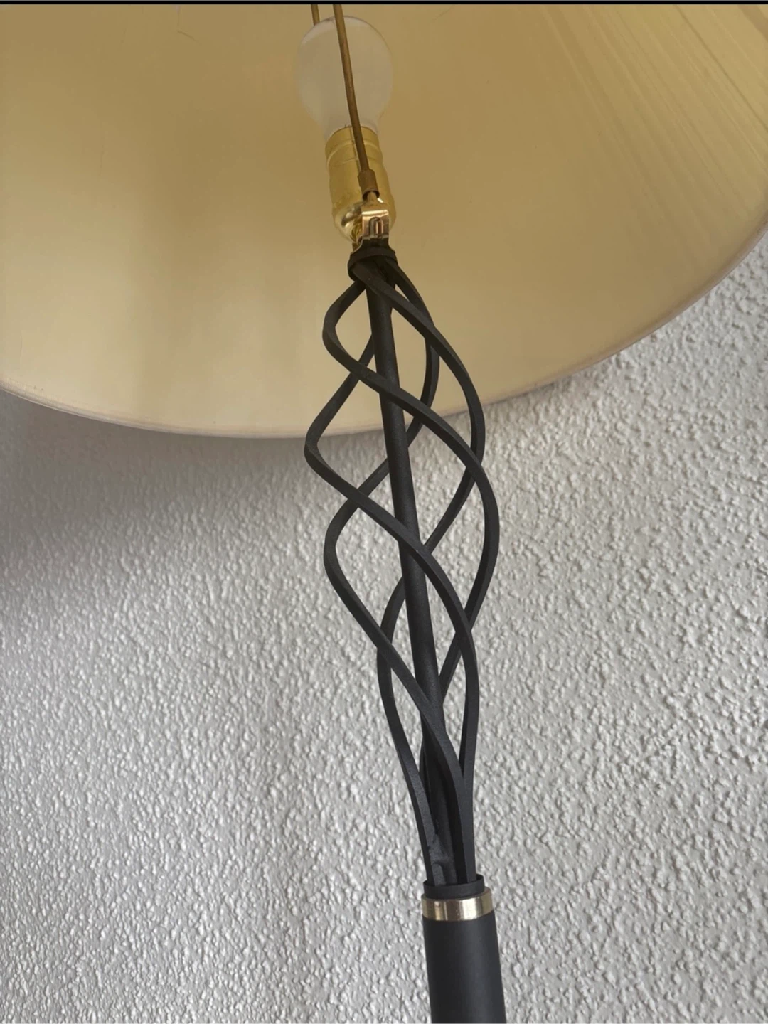 Black Metal Floor Lamp with Pleated Shade - photo 2