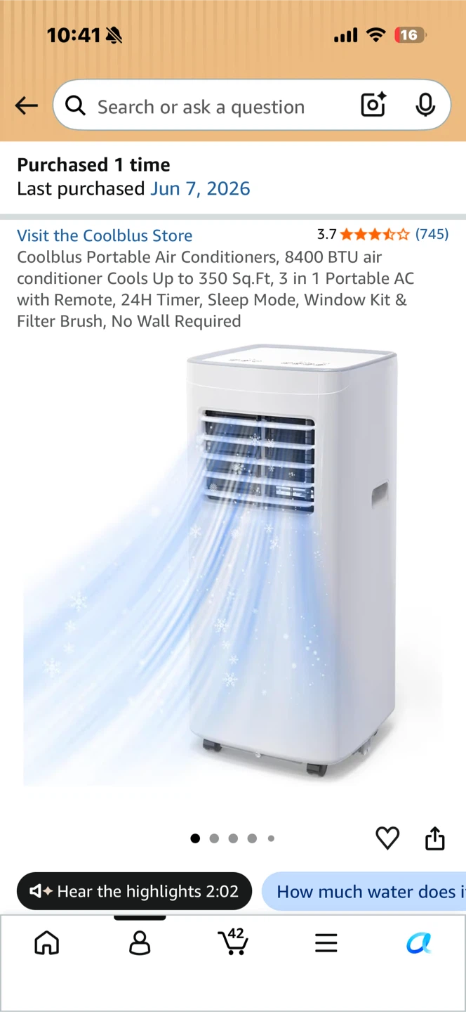 Coolblus 8400 BTU Portable Air Conditioner
