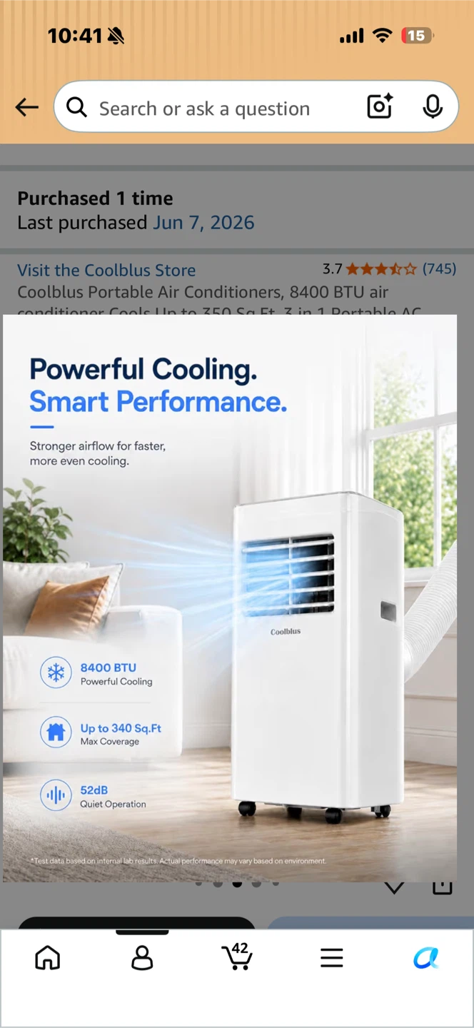 Coolblus 8400 BTU Portable Air Conditioner - photo 3
