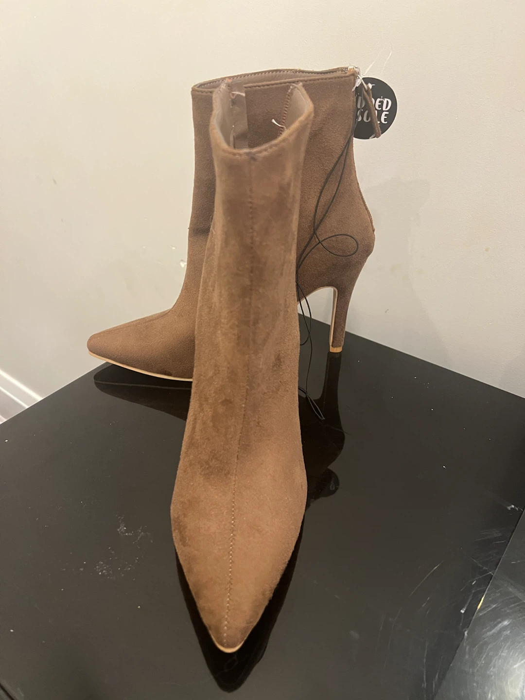 Red Sole Brown Suede Ankle Boots