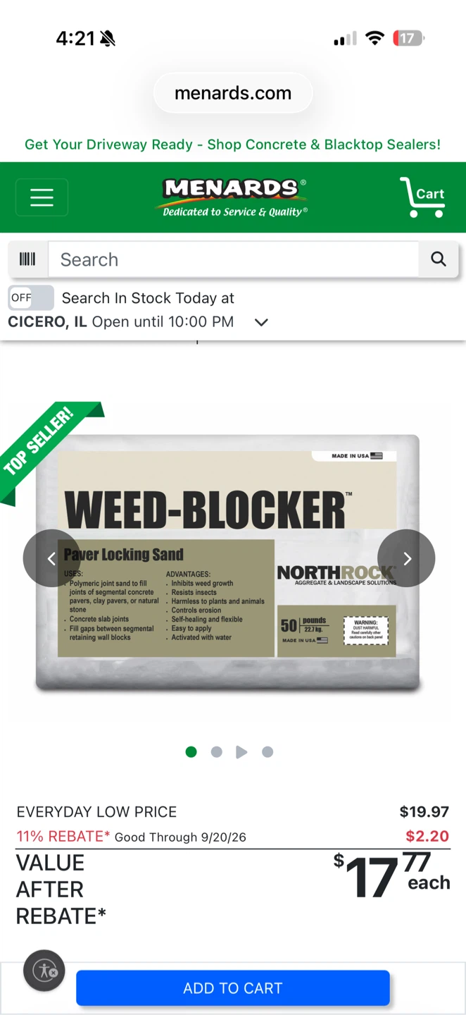 NorthRock Weed-Blocker Paver Locking Sand 50lb Bag - photo 2