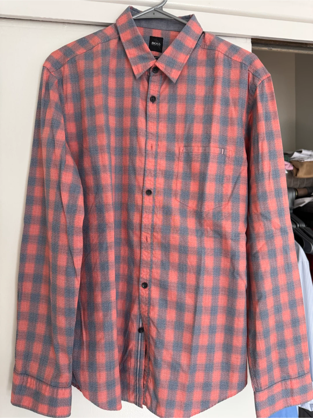 HUGO BOSS Regular Fit Check Shirt - Large