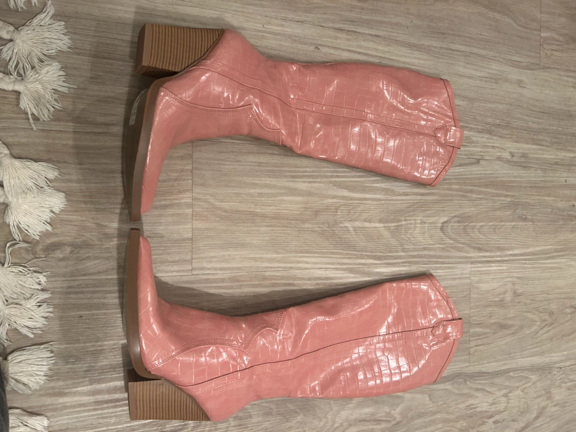 Pink Croc cowboy boots