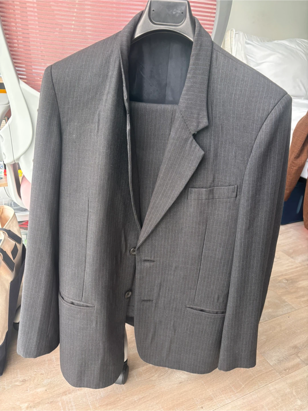 Mens Charcoal Pinstripe Suit