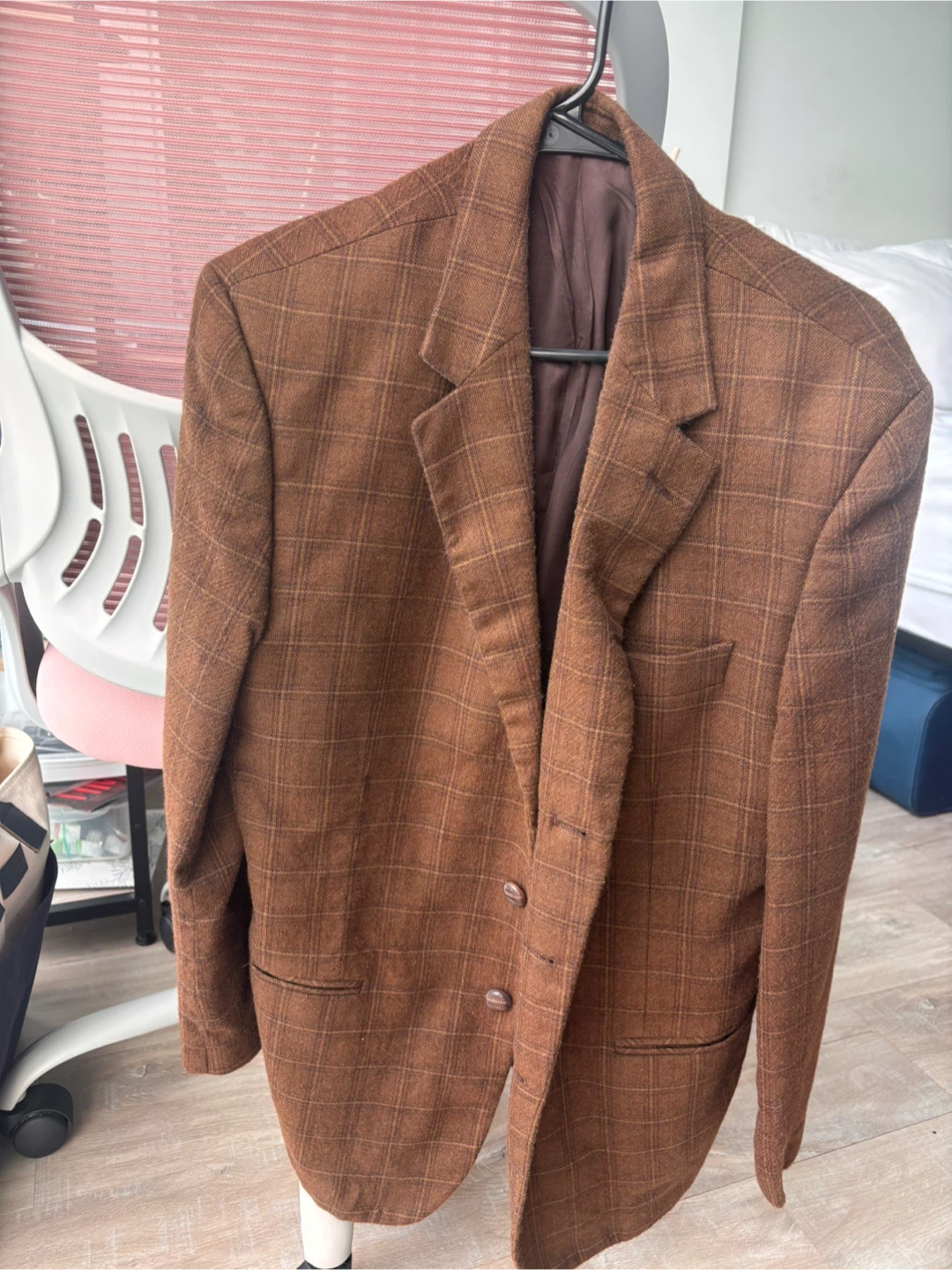 Brown plaid blazer