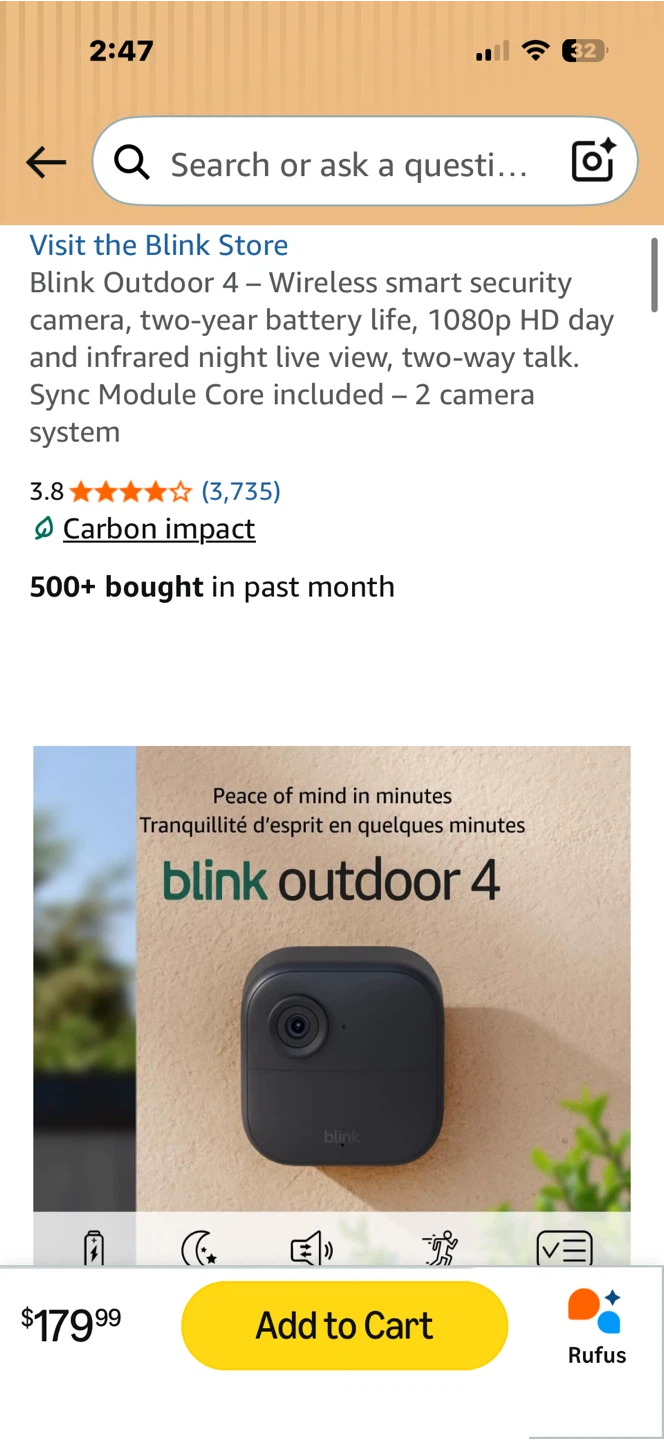 Blink Outdoor 4 Wireless Security Camera System - 2 Cameras - photo 2