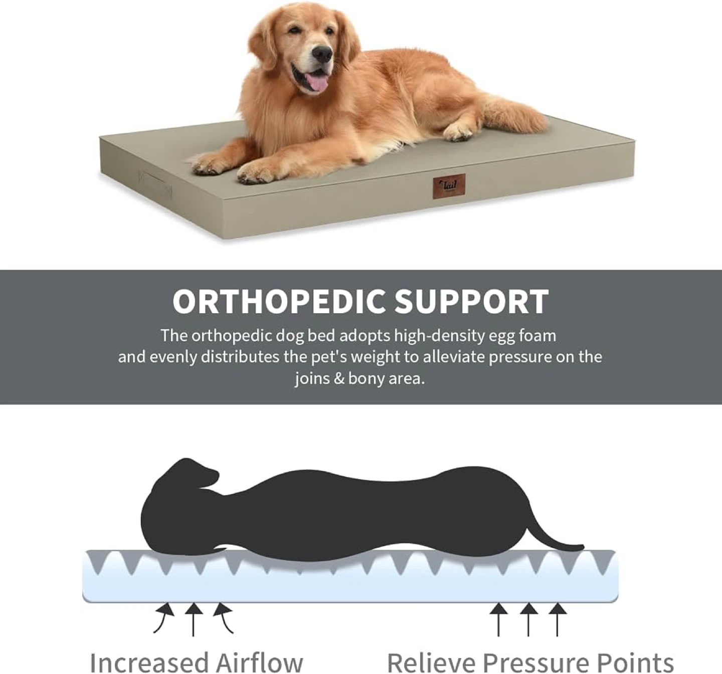 Tail Stories Outdoor Waterproof Orthopedic Dog Bed - New/Sealed - photo 3
