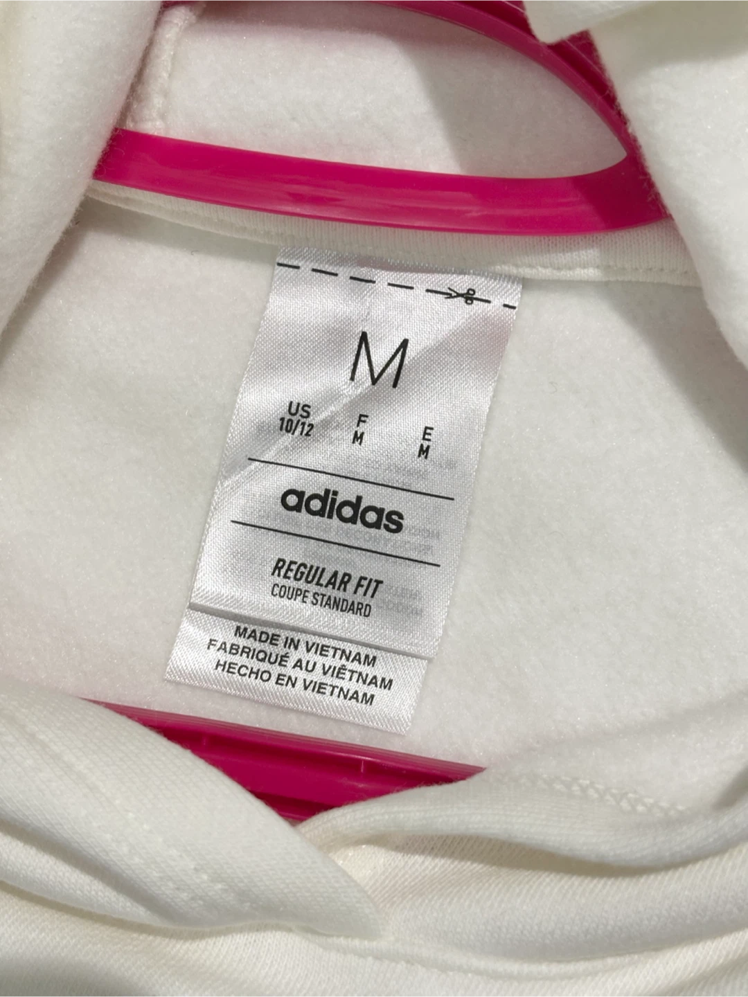 New! Adidas Kids Hoodie White/Pink Size M - photo 2