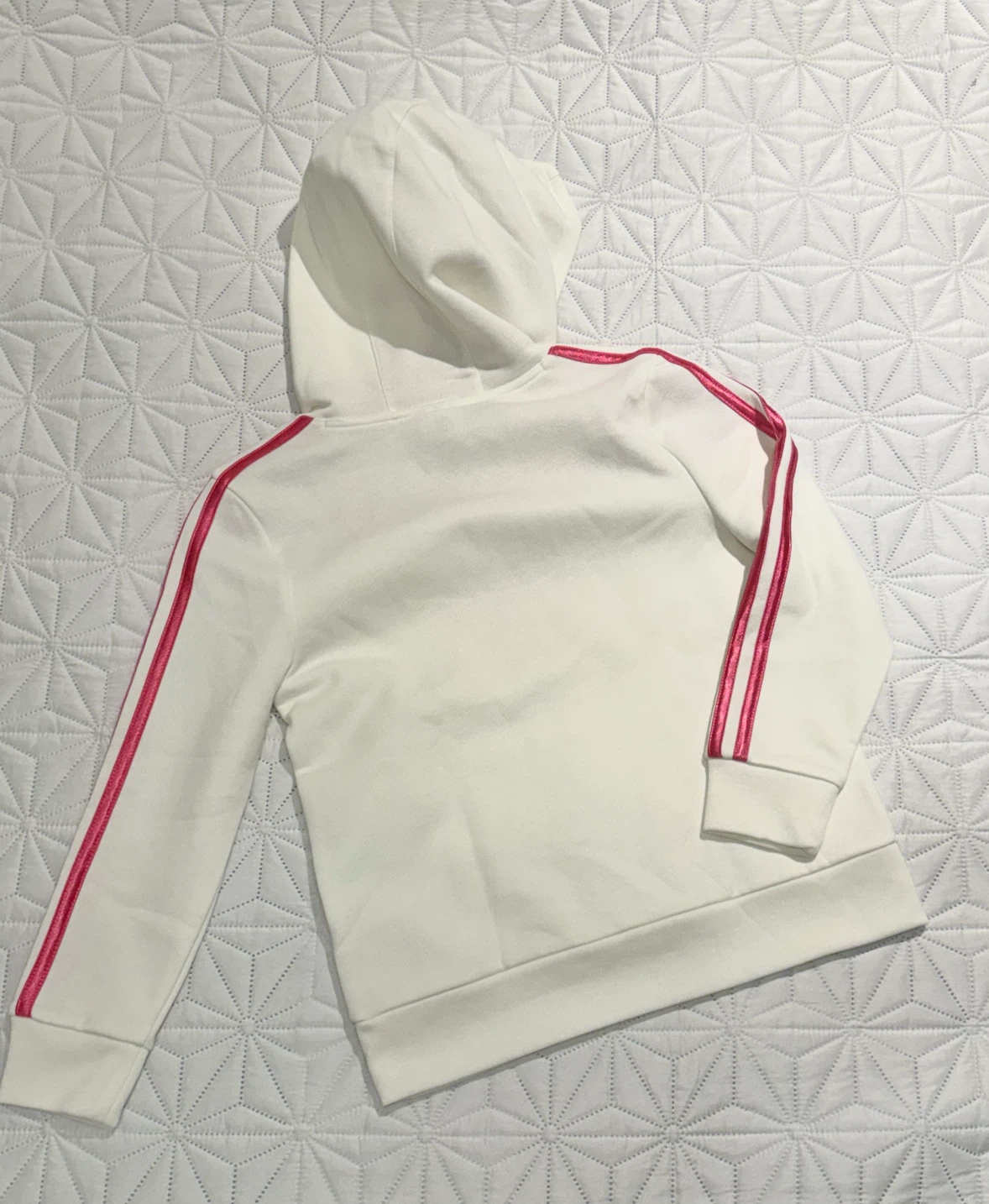 New! Adidas Kids Hoodie White/Pink Size M - photo 4