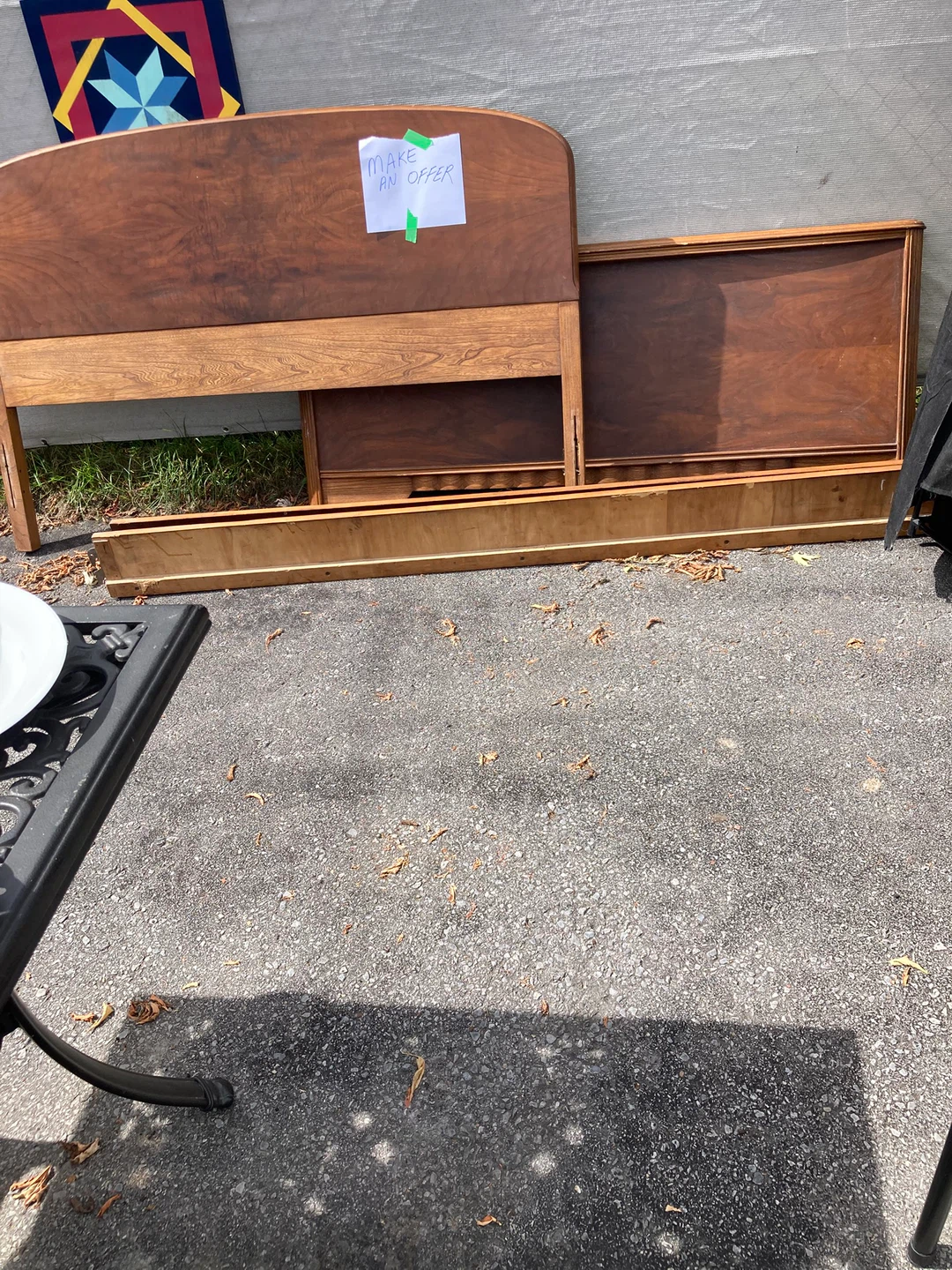 Vintage Mid-Century Modern Wood Headboard