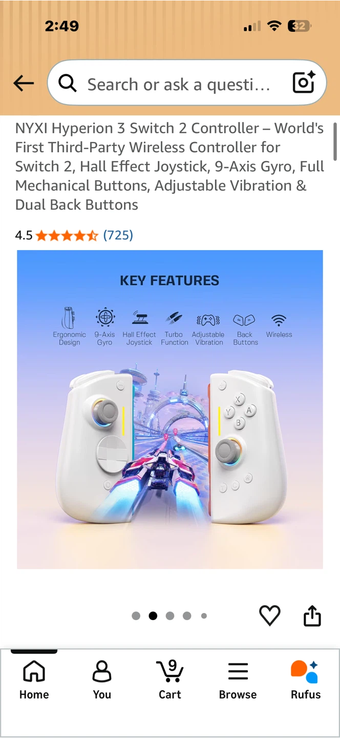 NYXI Hyperion 3 Wireless Controller for Switch 2 - White - photo 3