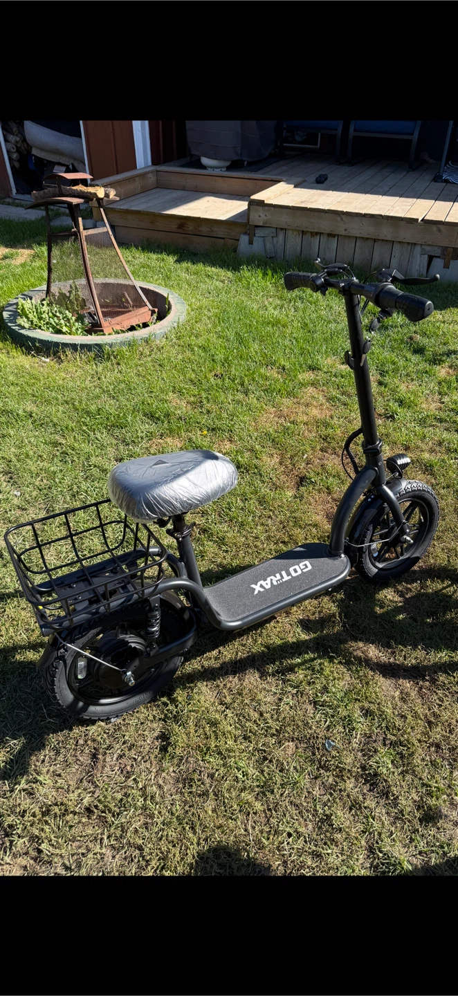 GoTrax Electric Scooter with Seat and Basket