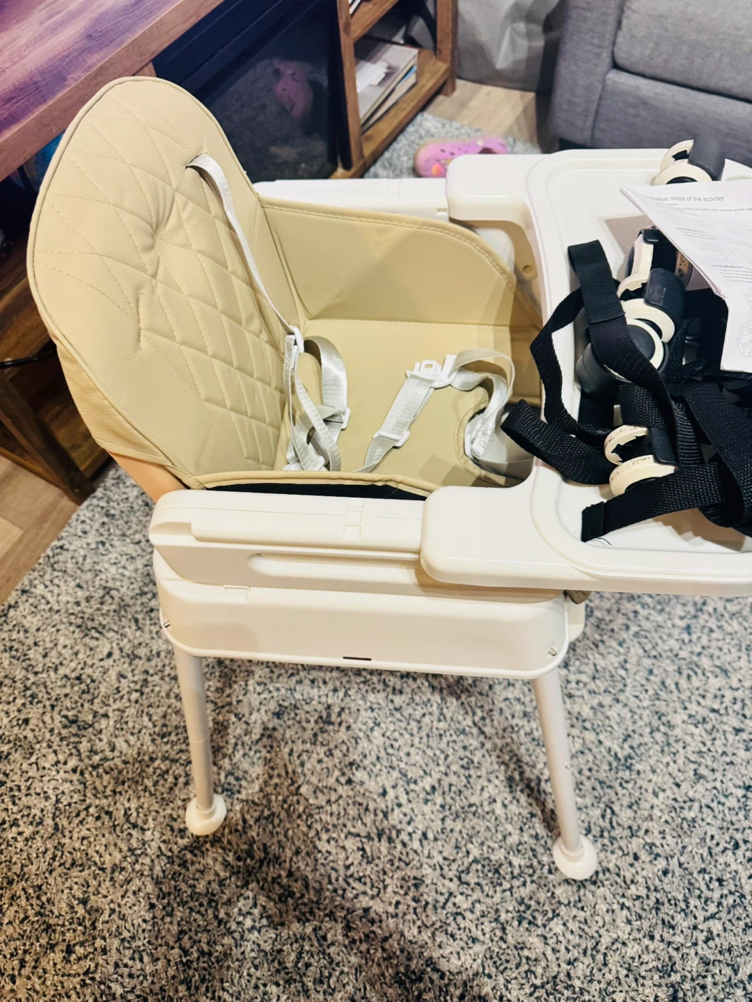 7-in-1 Baby High Chair – Convertible Highchair -Khaki Color - photo 5