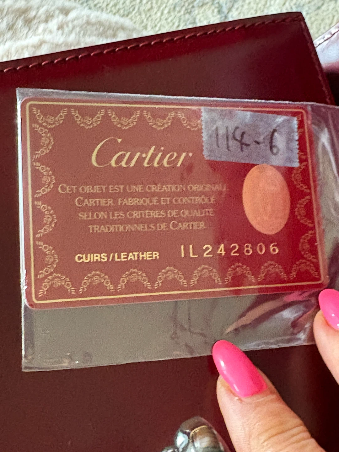 Vintage Cartier Burgundy Cowhide Leather Handbag - photo 5