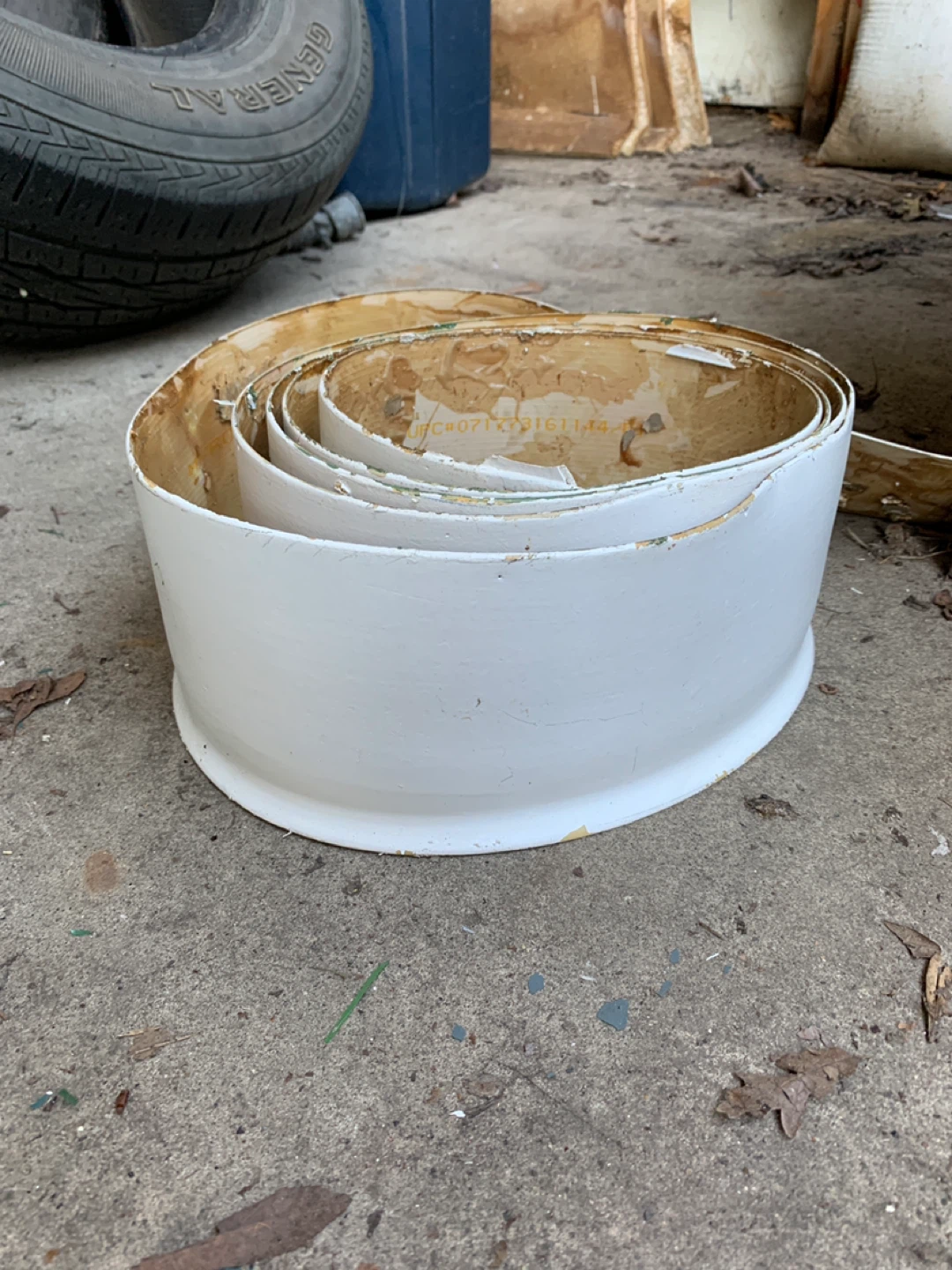 FREE:Vintage Rubber Baseboard. Painted White.