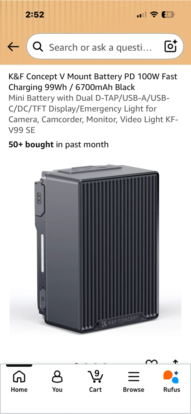 K&F Concept V-Mount Battery 99Wh 6700mAh - photo 2