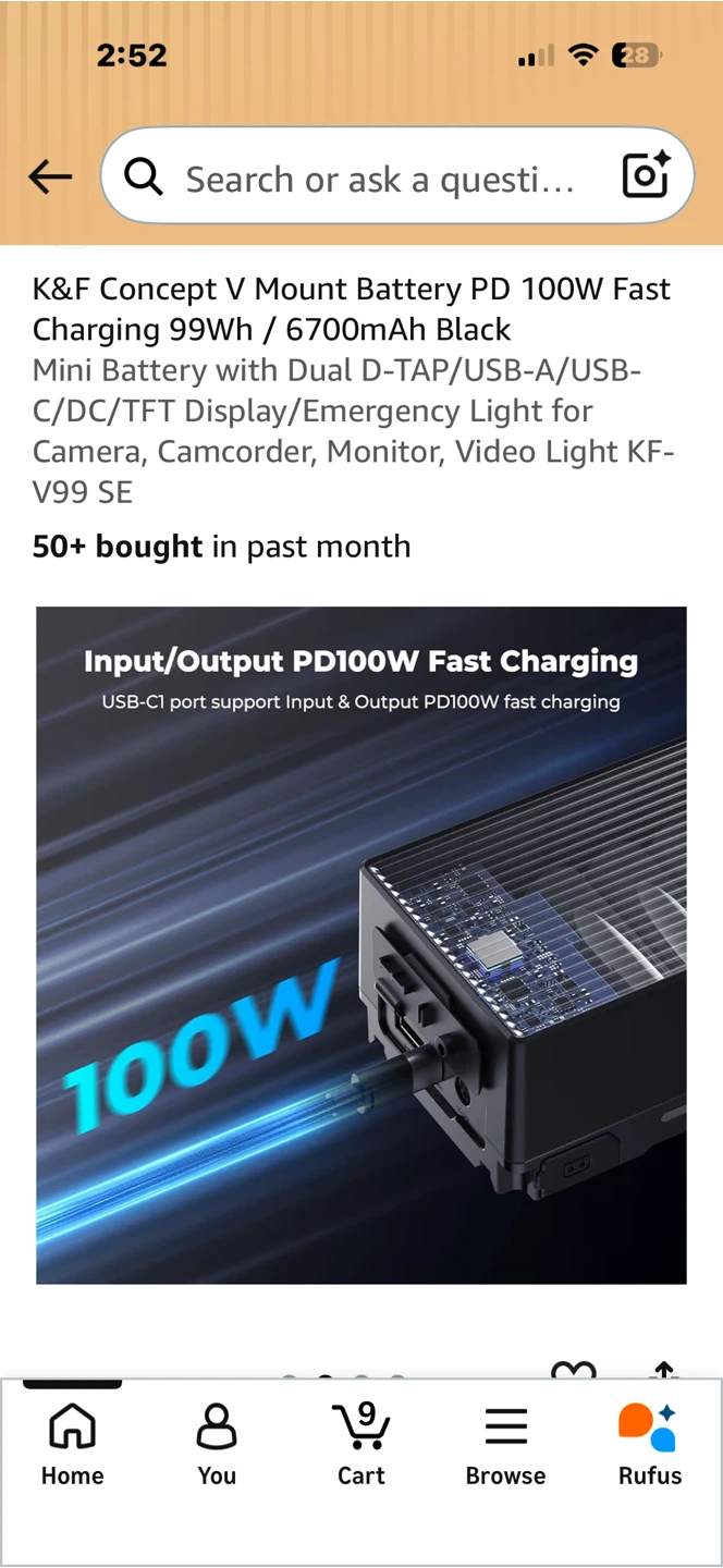 K&F Concept V-Mount Battery 99Wh 6700mAh - photo 3