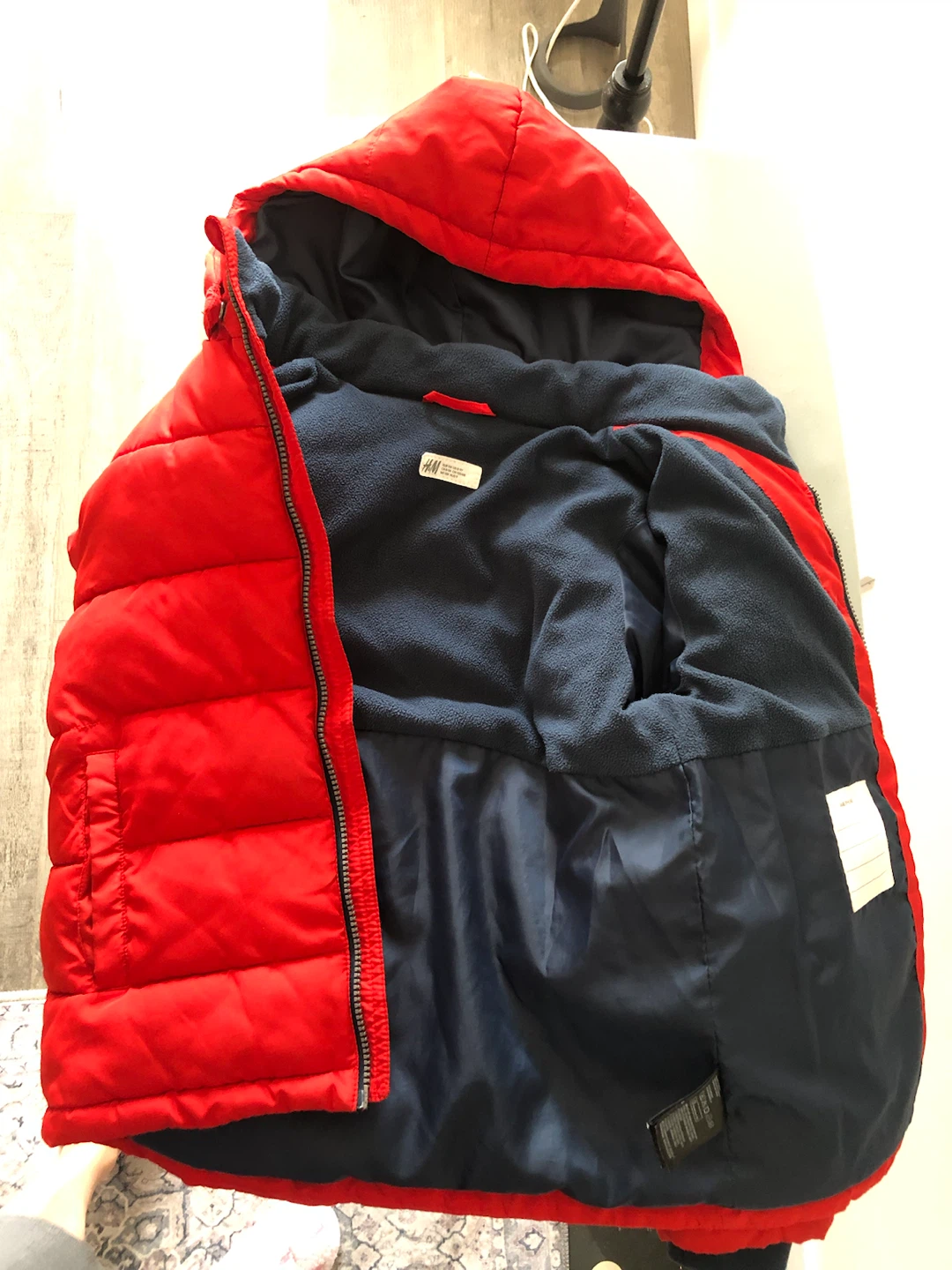 H&M Kids Red Puffer Jacket Size 8-9Y - photo 5
