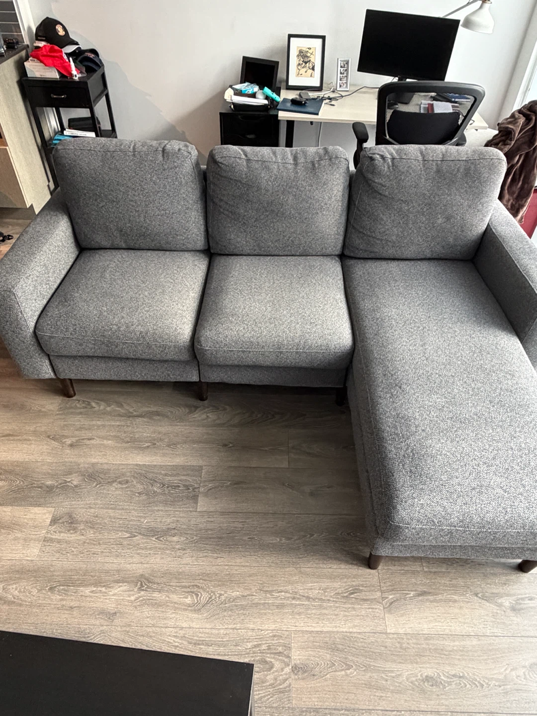 Grey sectional sofa with chaise. From Cozey - photo 2