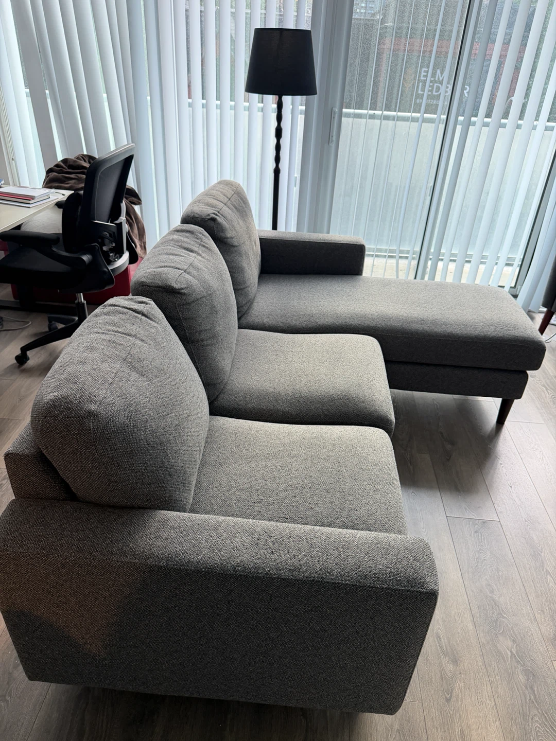Grey sectional sofa with chaise. From Cozey - photo 3