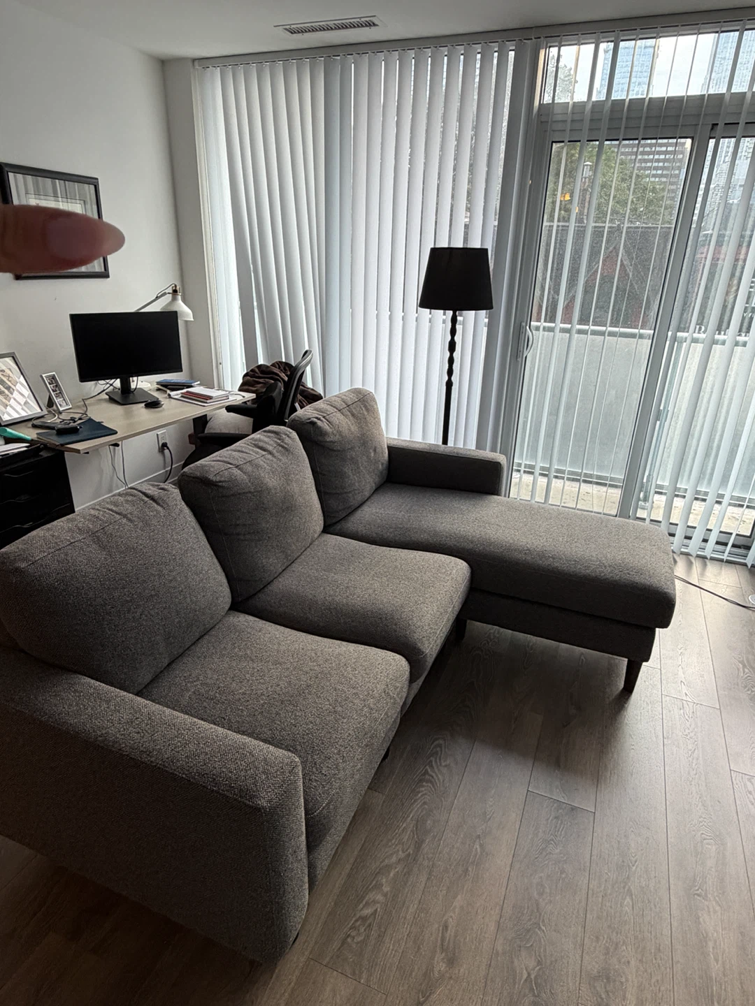 Grey sectional sofa with chaise. From Cozey - photo 4