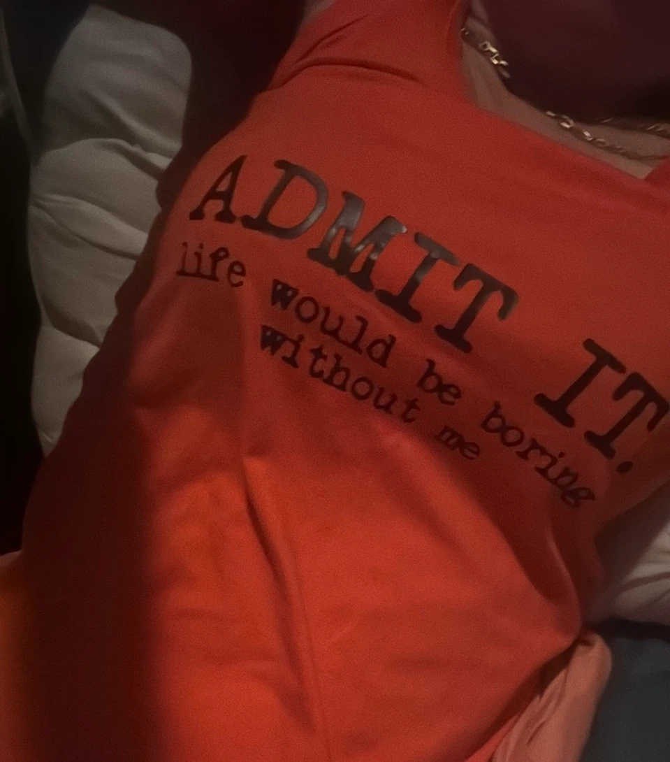 Orange Graphic Tank Top