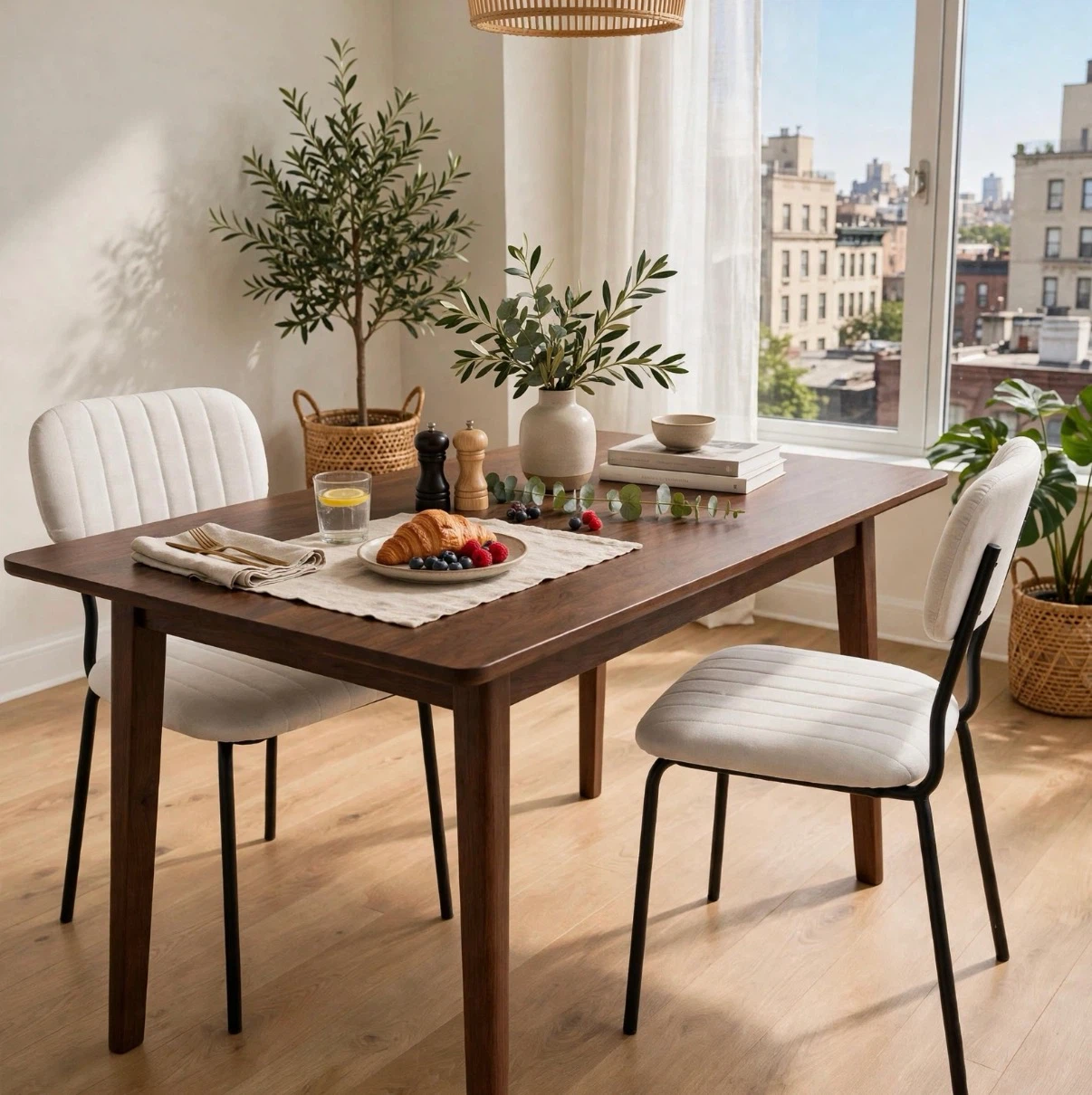White Upholstered Dining Chair