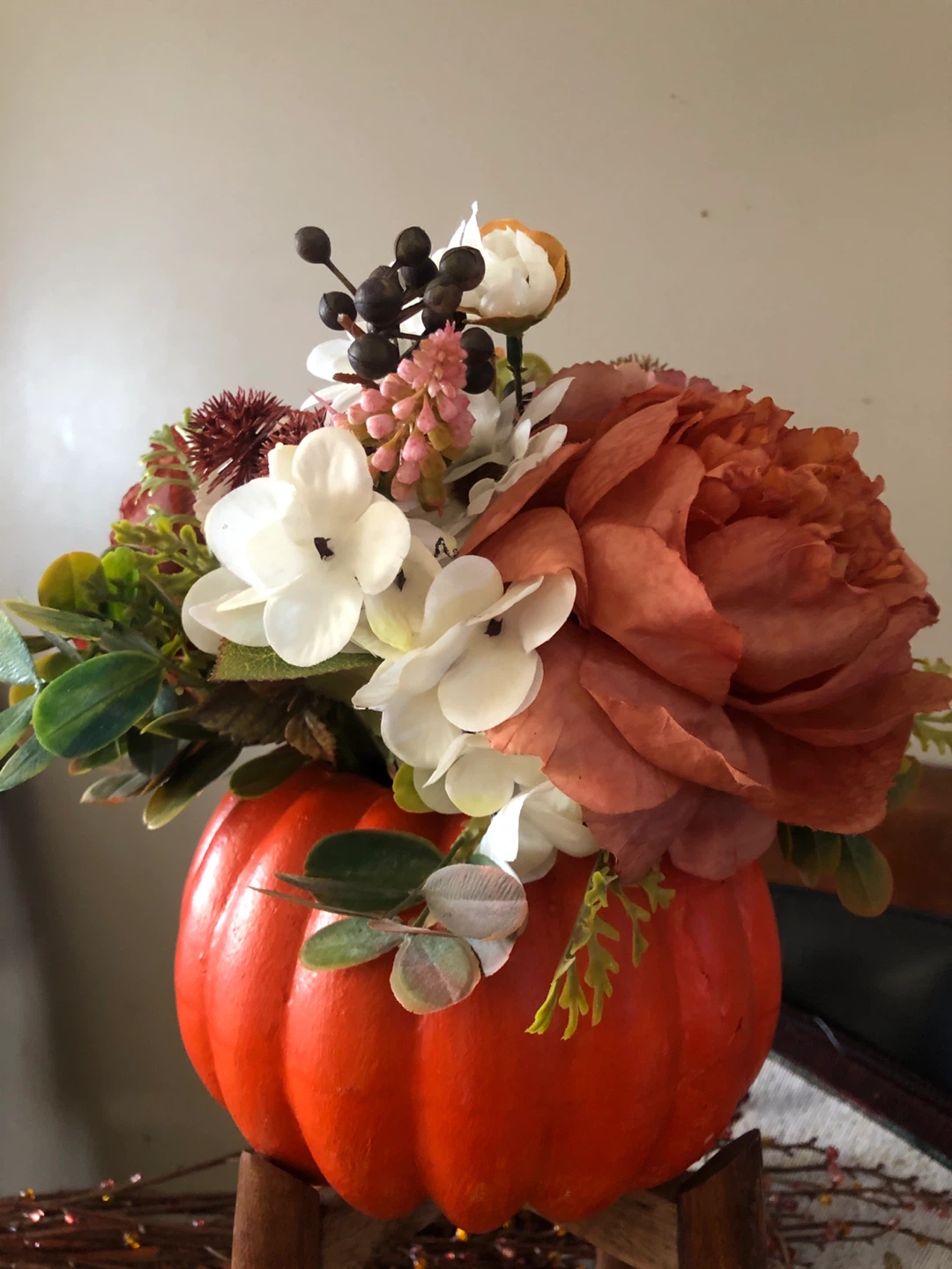 Artificial Floral Pumpkin Arrangement 🏈