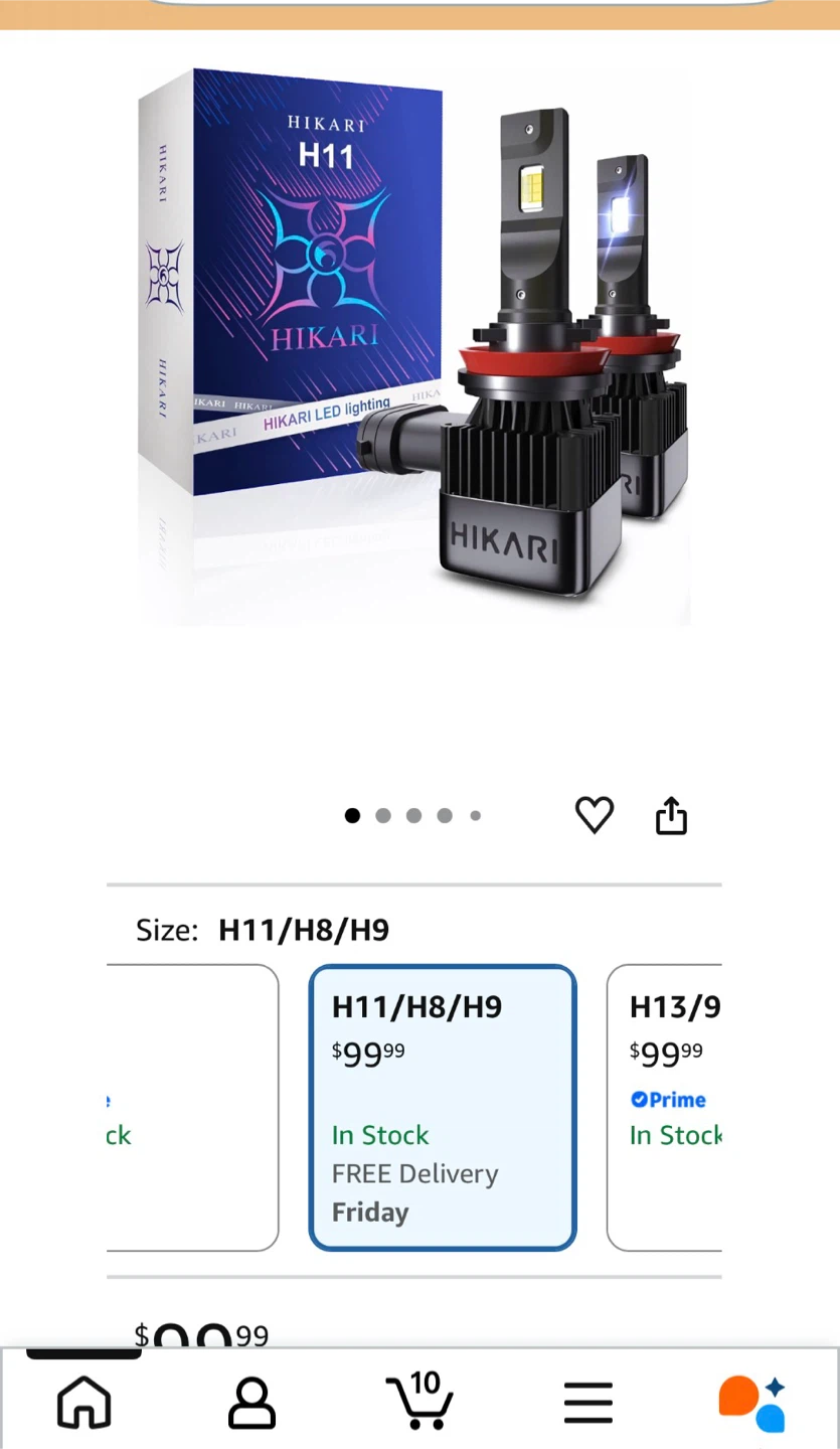 HIKARI HyperStar H11/H8/H9/H16 LED Headlight Bulbs