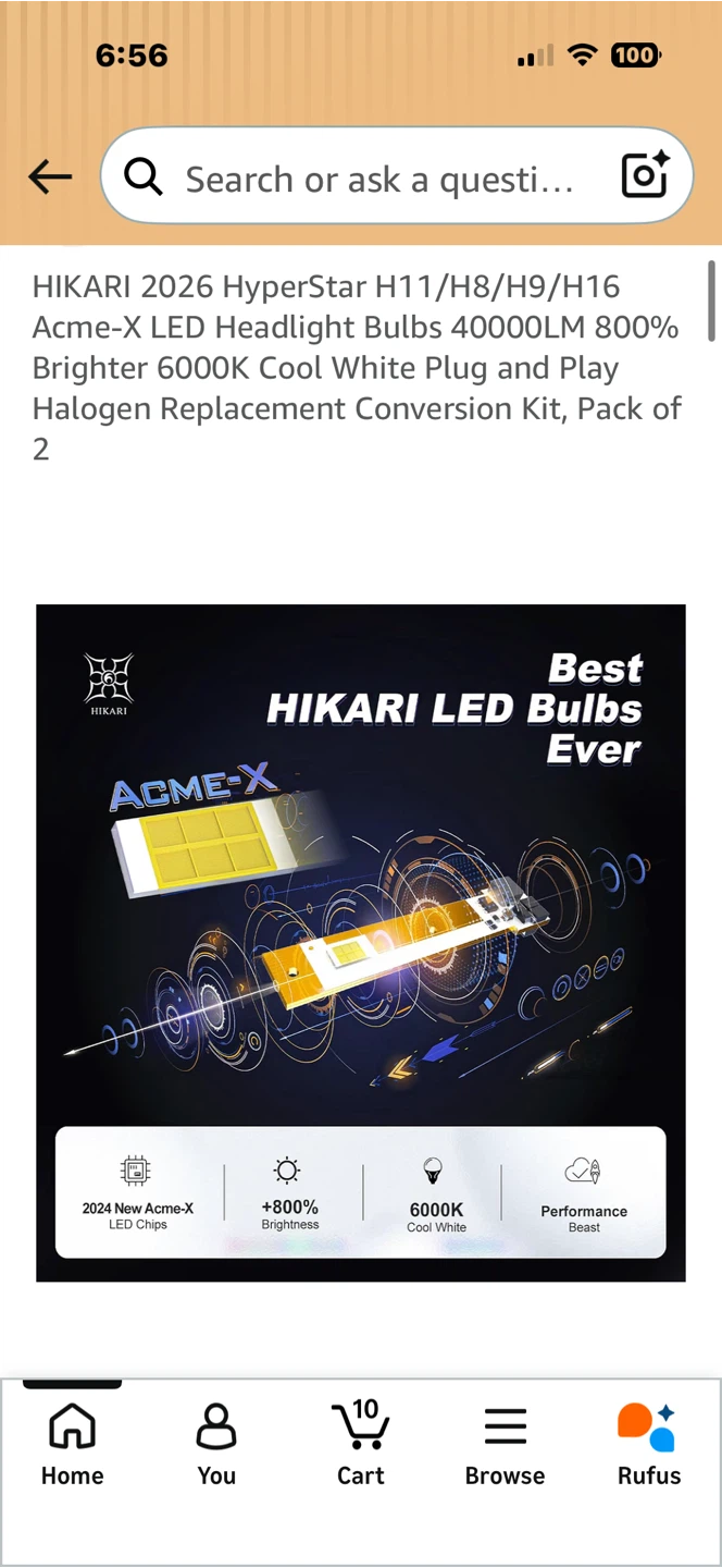 HIKARI HyperStar H11/H8/H9/H16 LED Headlight Bulbs - photo 2